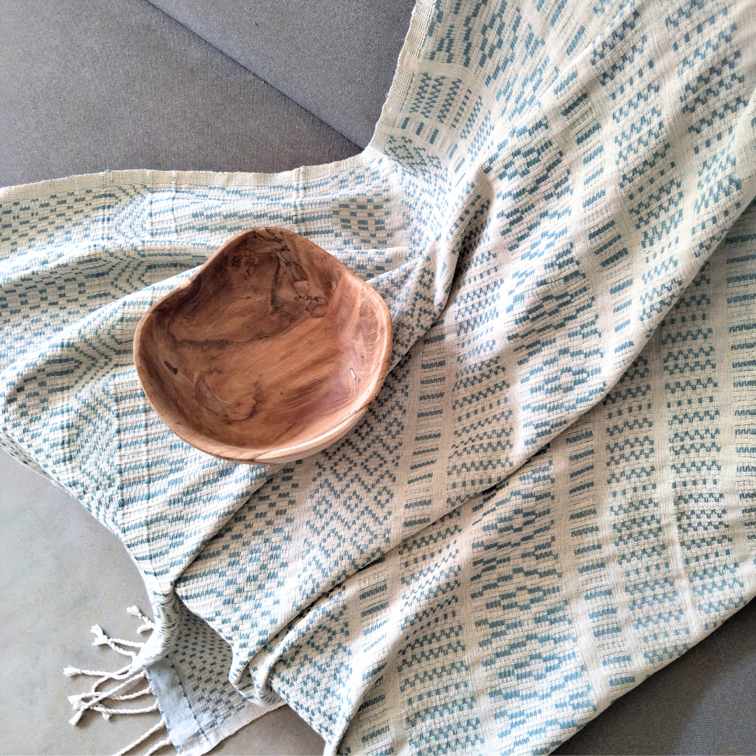 Handwoven Nagolla denim blue throw