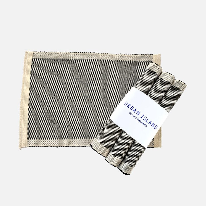 Handwoven Placemat Basket Raw - white base