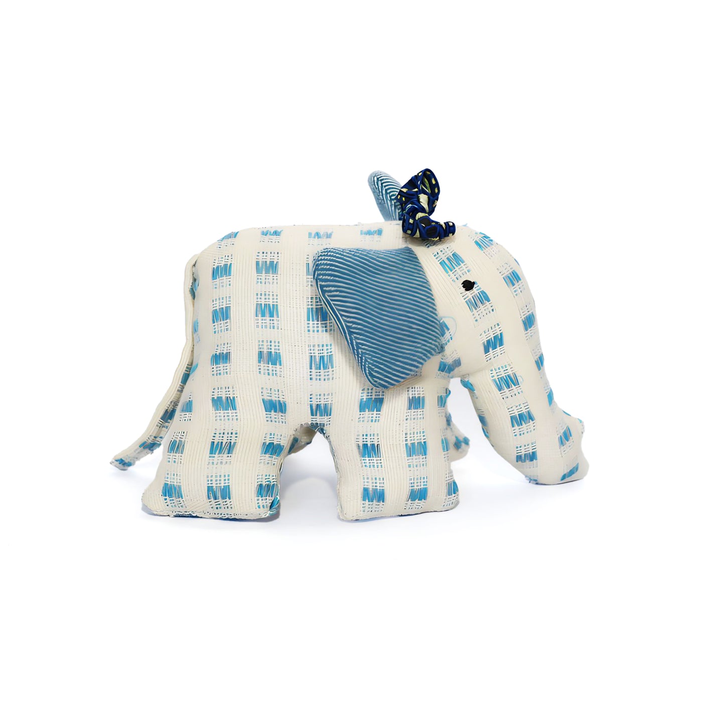 Handwoven Fabric Blue Elephant