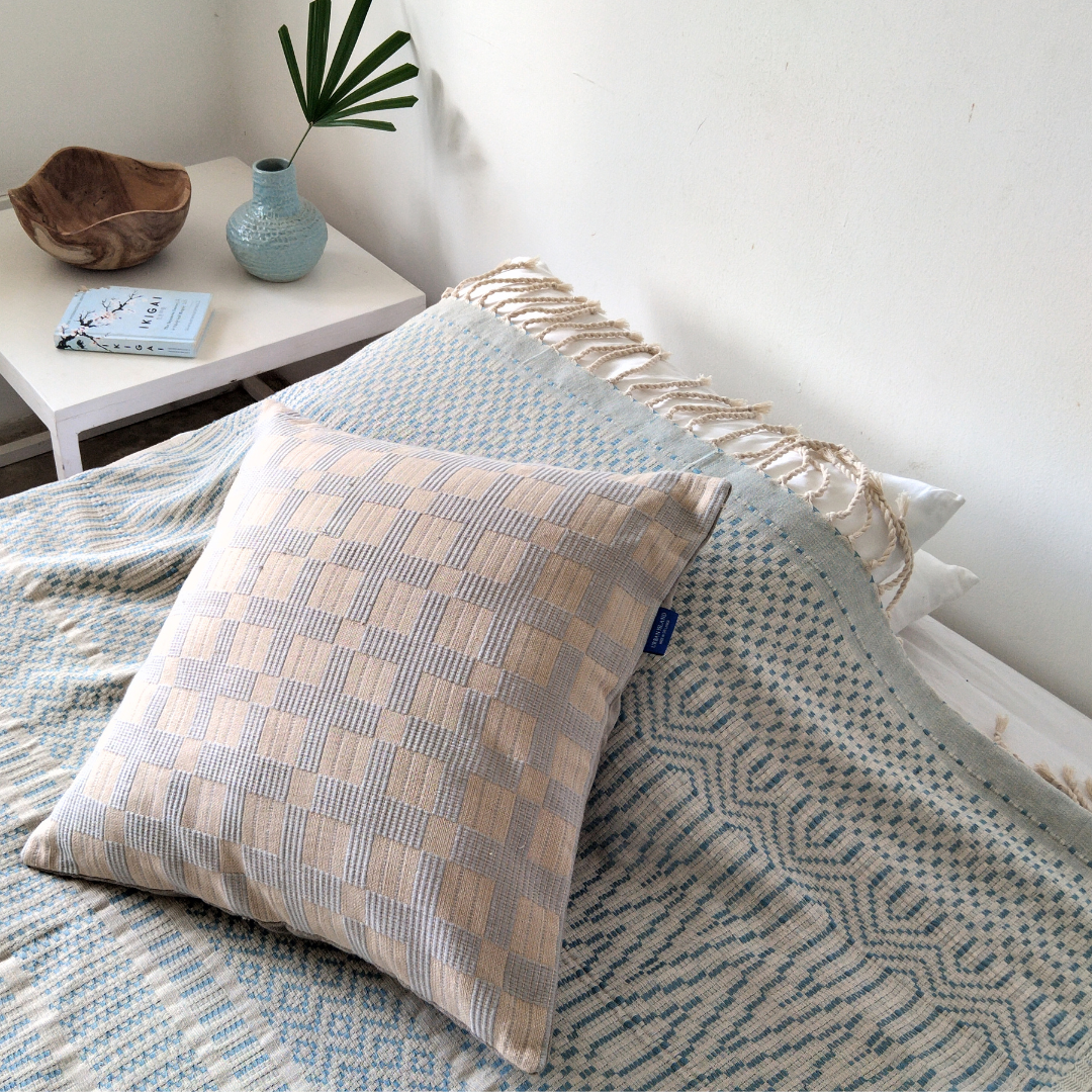 Handwoven Nagolla denim blue throw