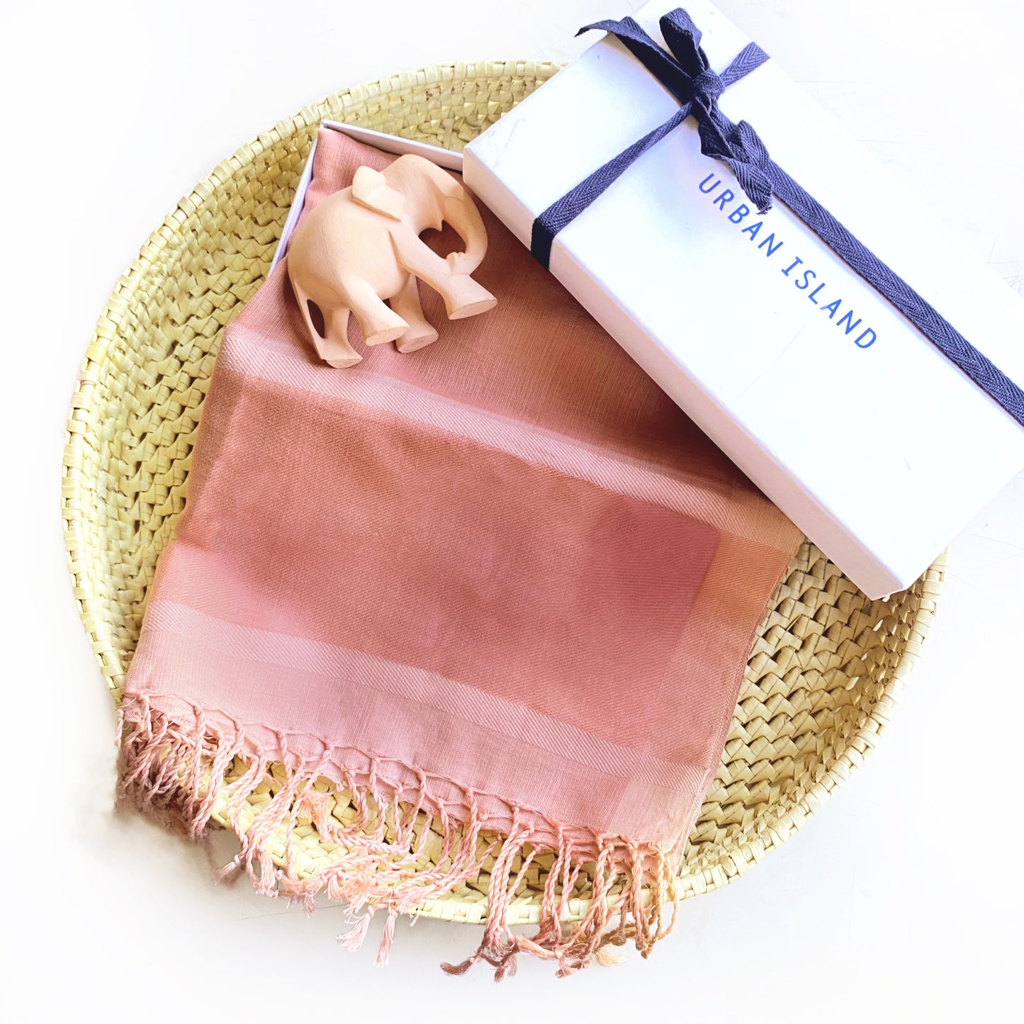 Artisanal Handloom Pink Beige Scarf Cotton