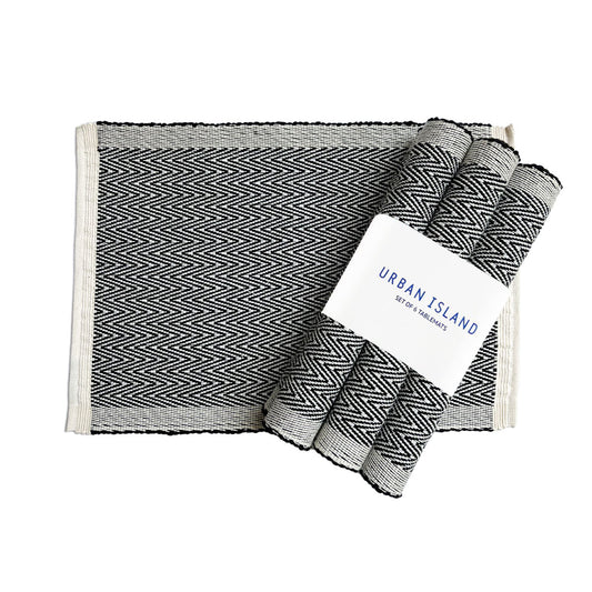 Handwoven Placemat Herring - Steel