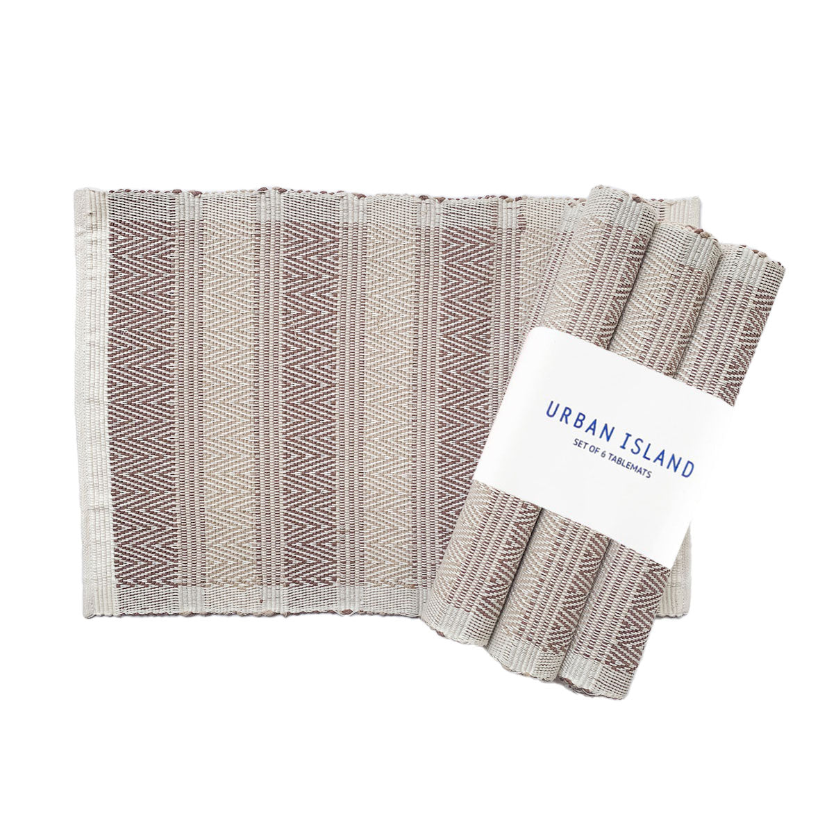 Handwoven Placemat - Mini Herring Stripes - Dark Pink