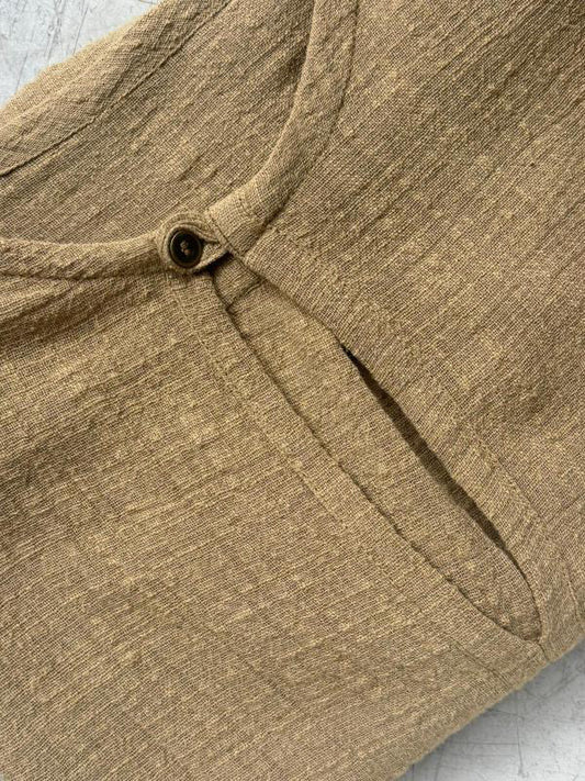 Cotton and linen shirt- olive