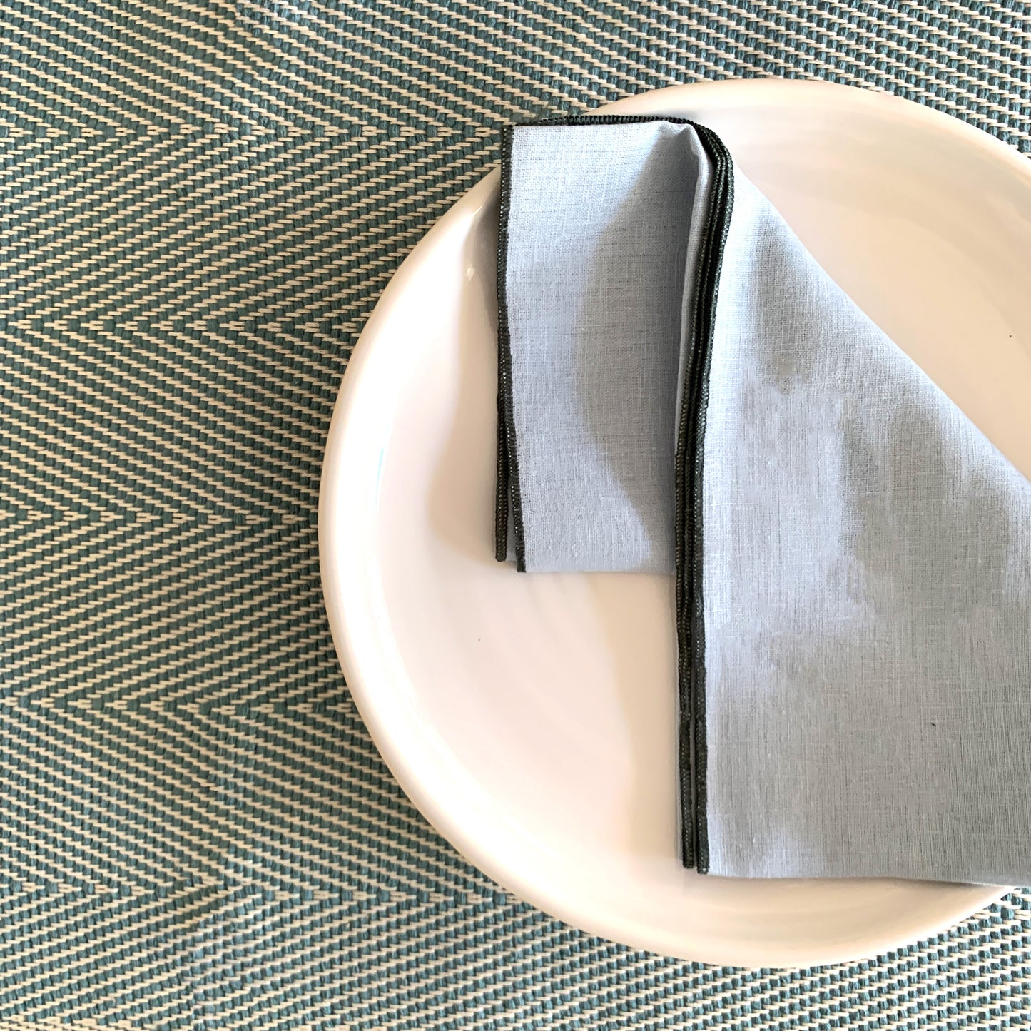 Handwoven Placemat Mini Herring– Cerulean Blue