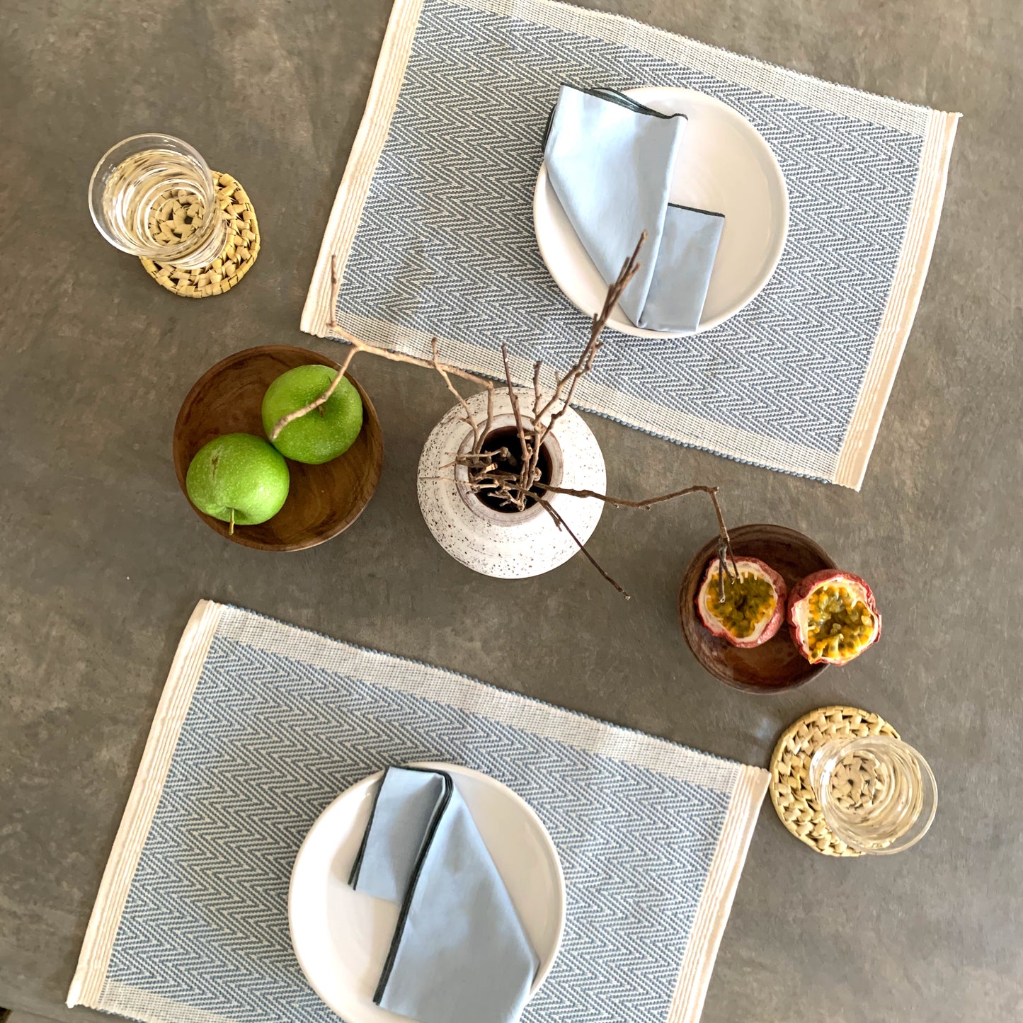 Handwoven Dublin Placemat – Cerulean Blue