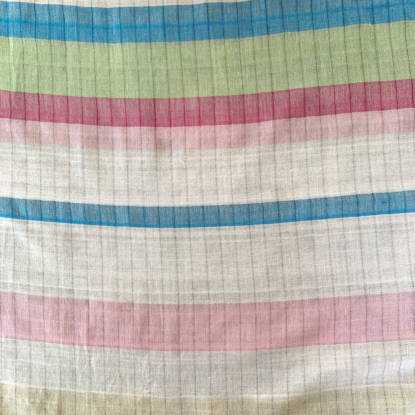 Handwoven Candy Stripe Pink Blue Shawl
