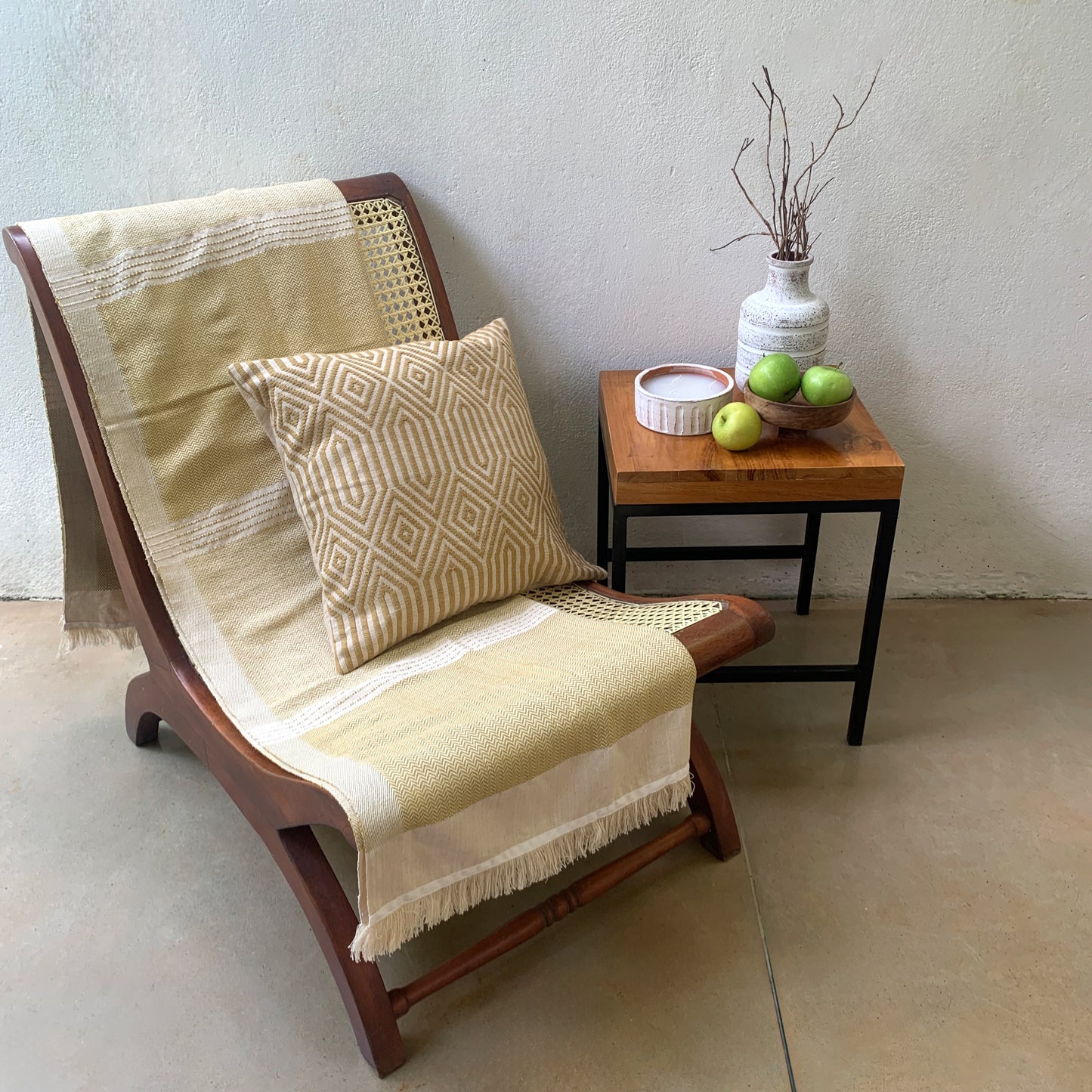 Handwoven Double Macadame Lightweight Throw - Amber