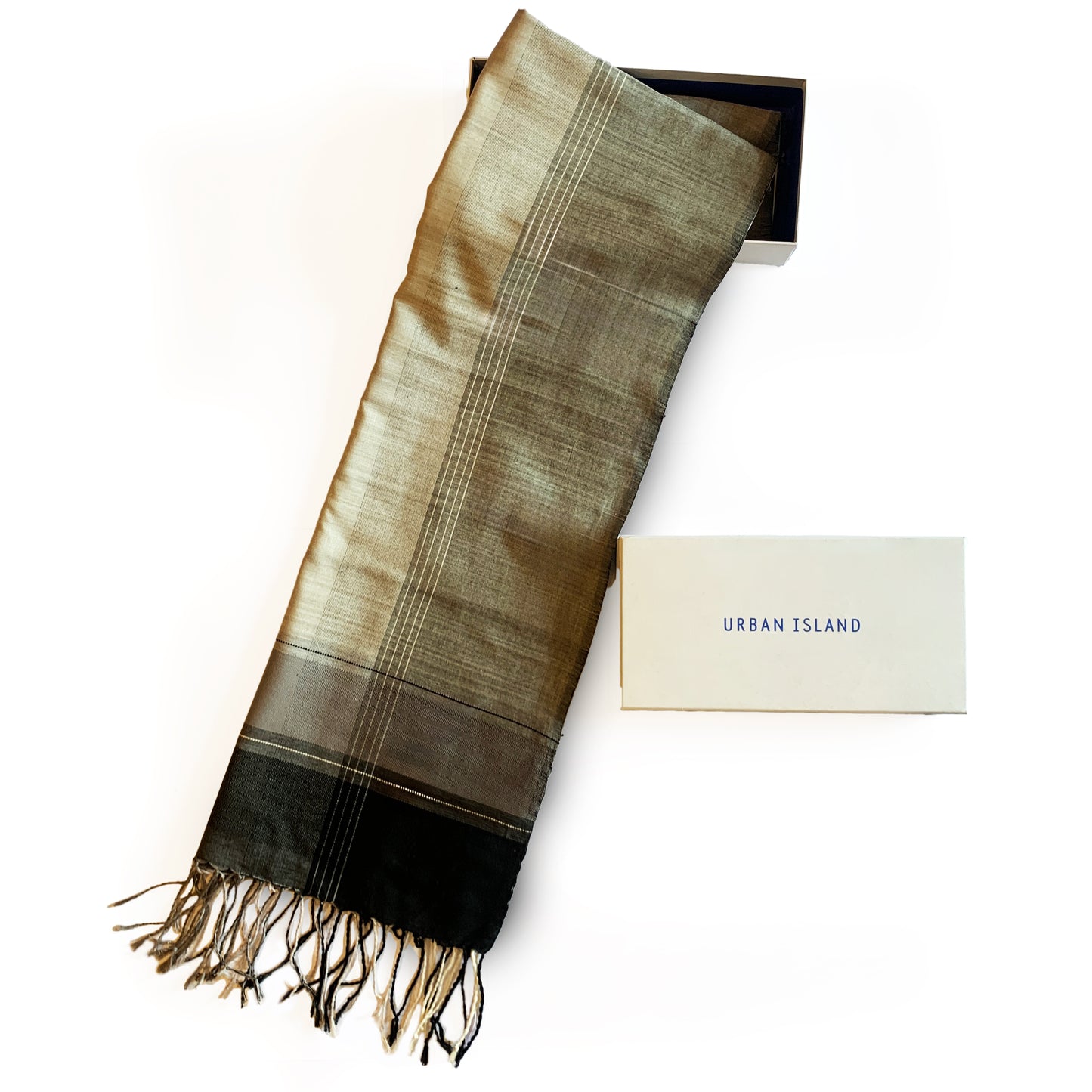 Handwoven Ombre Gloom Shawl - Cotton