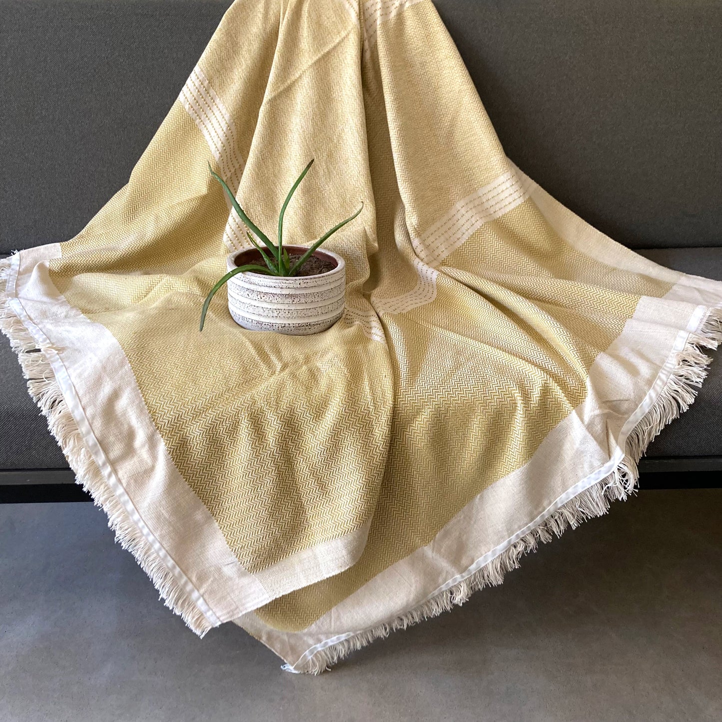 Handwoven Double Macadame Lightweight Throw - Amber