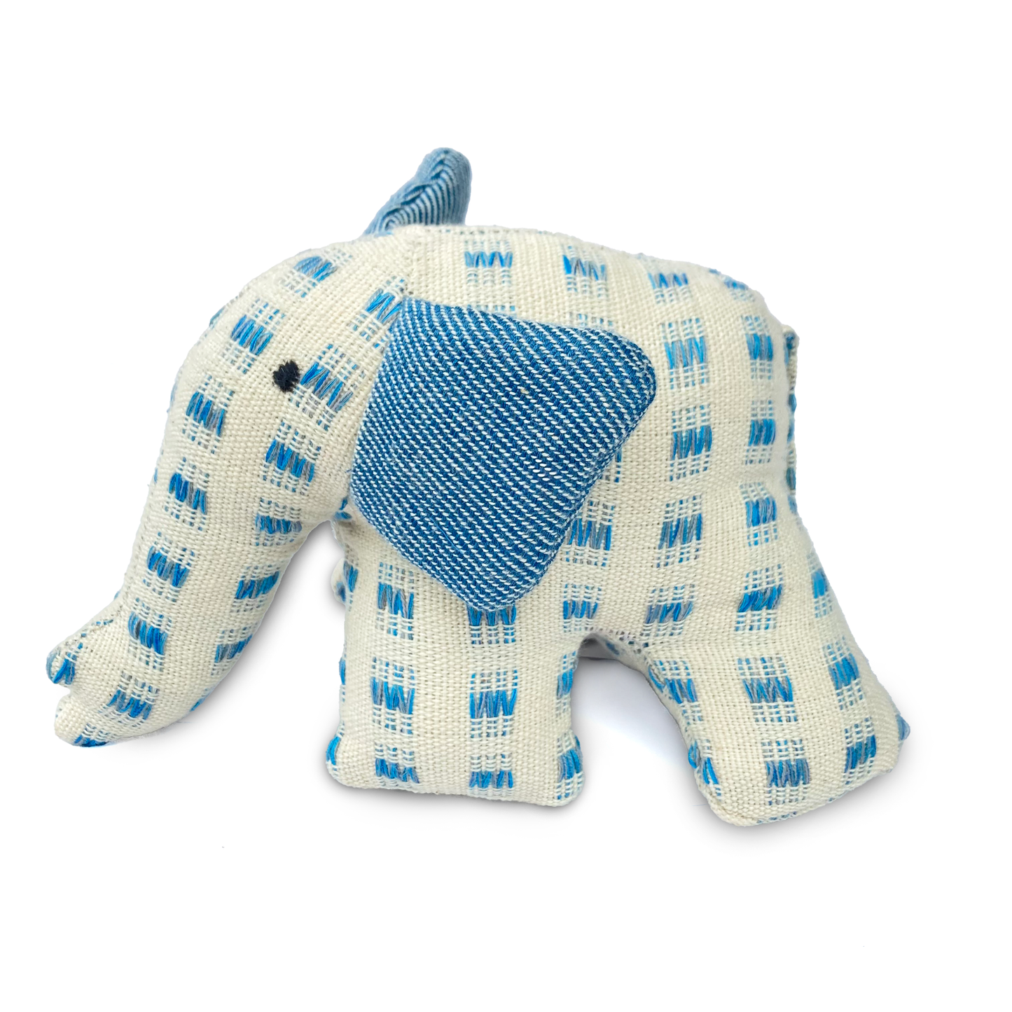 Handwoven Fabric Blue Elephant