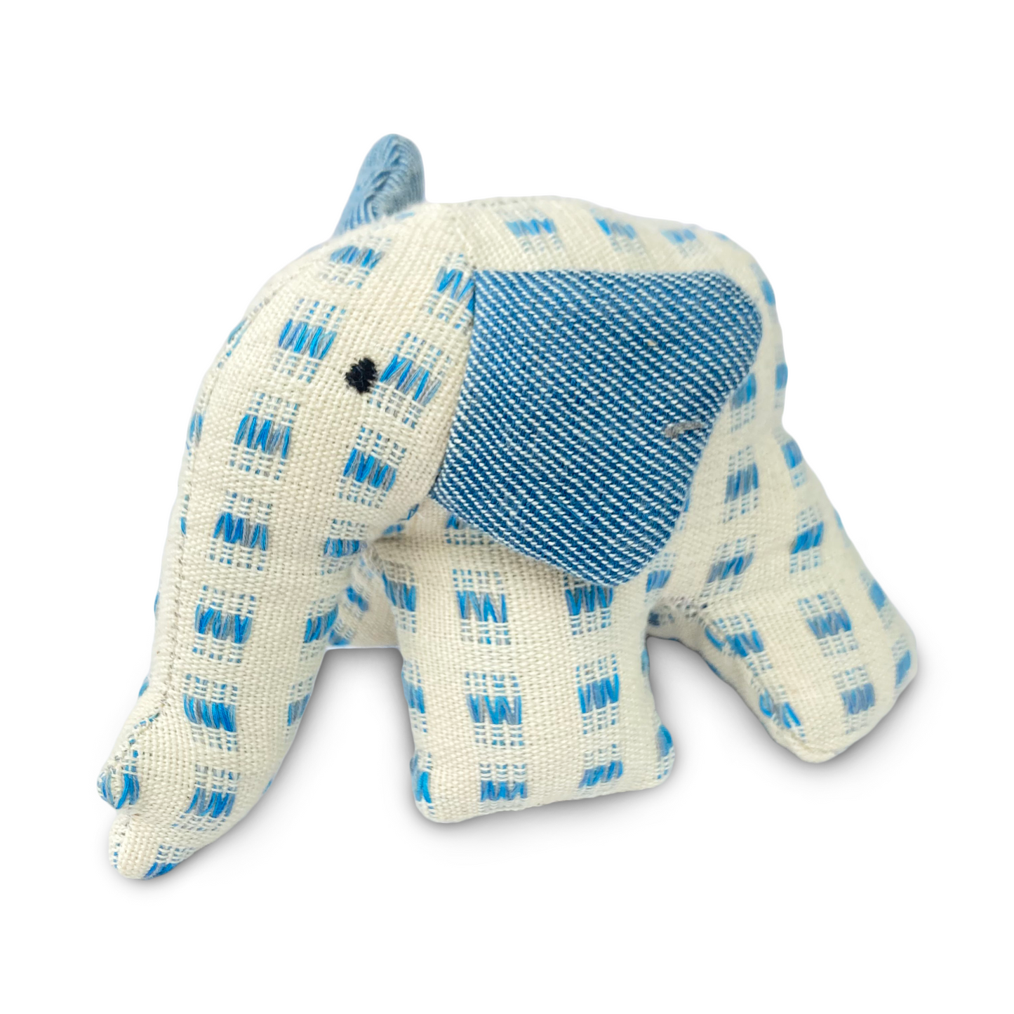 Handwoven Fabric Blue Elephant