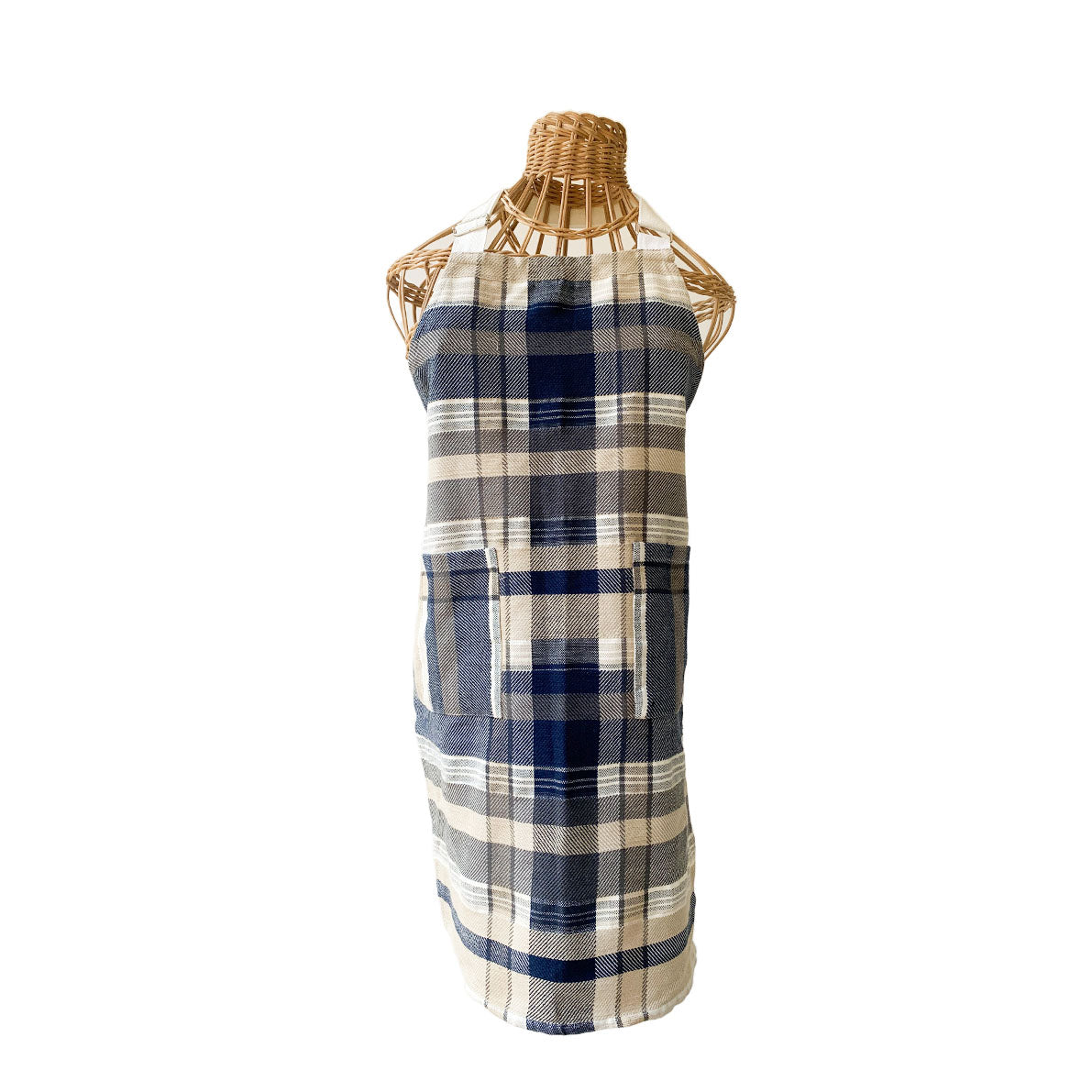 Handwoven Apron - String / Dark Denim