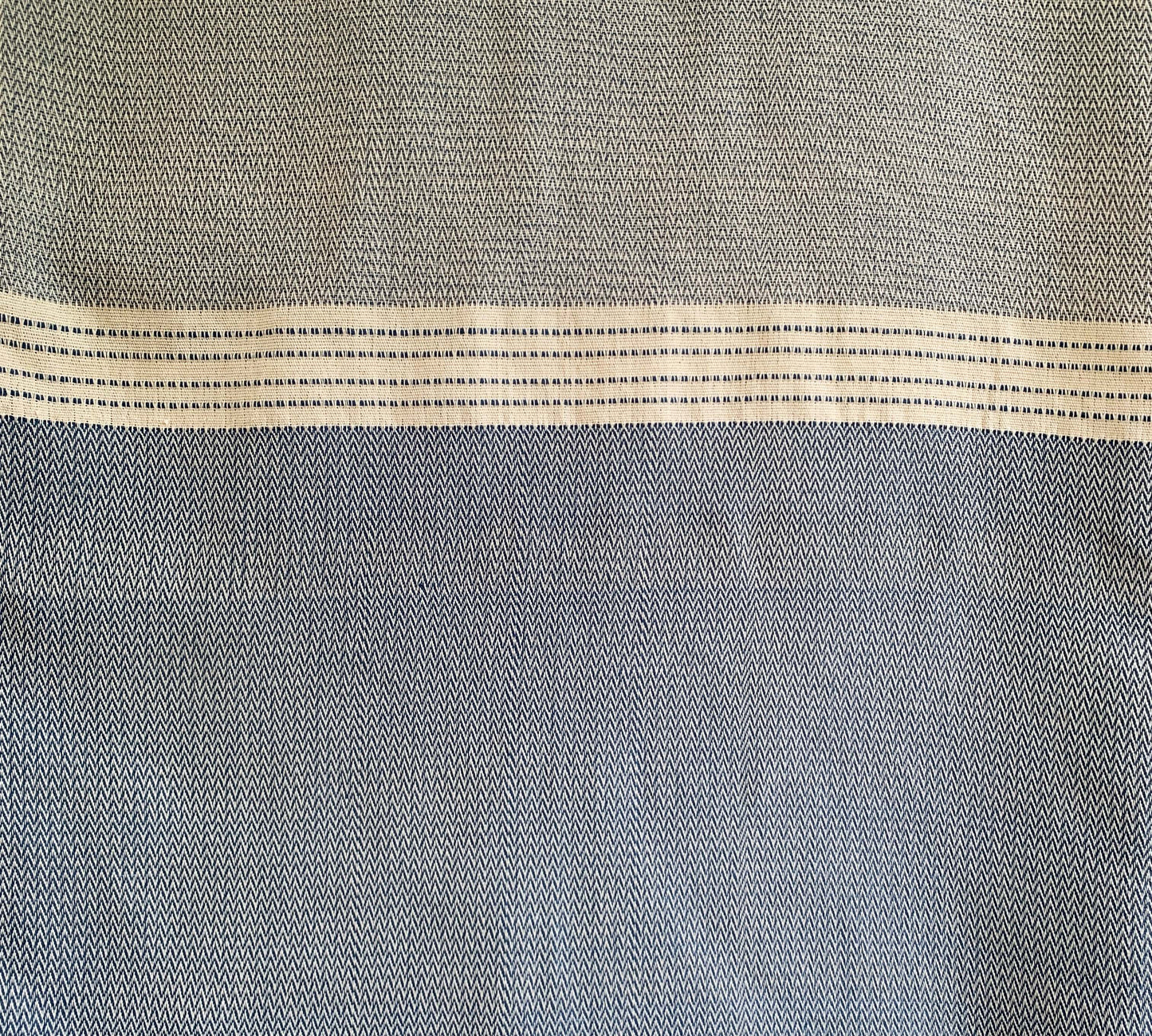 Handwoven Macadame Light Weight Throw- Raw warp with Alu weft