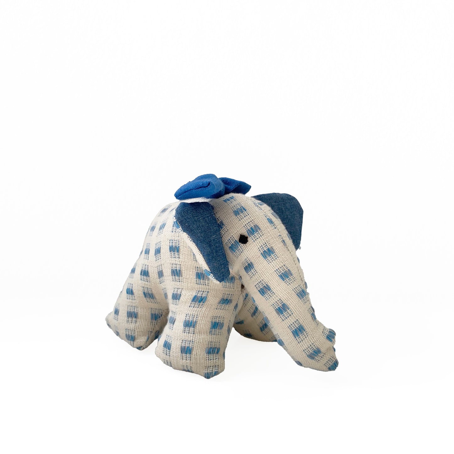 Handwoven Fabric Blue Elephant
