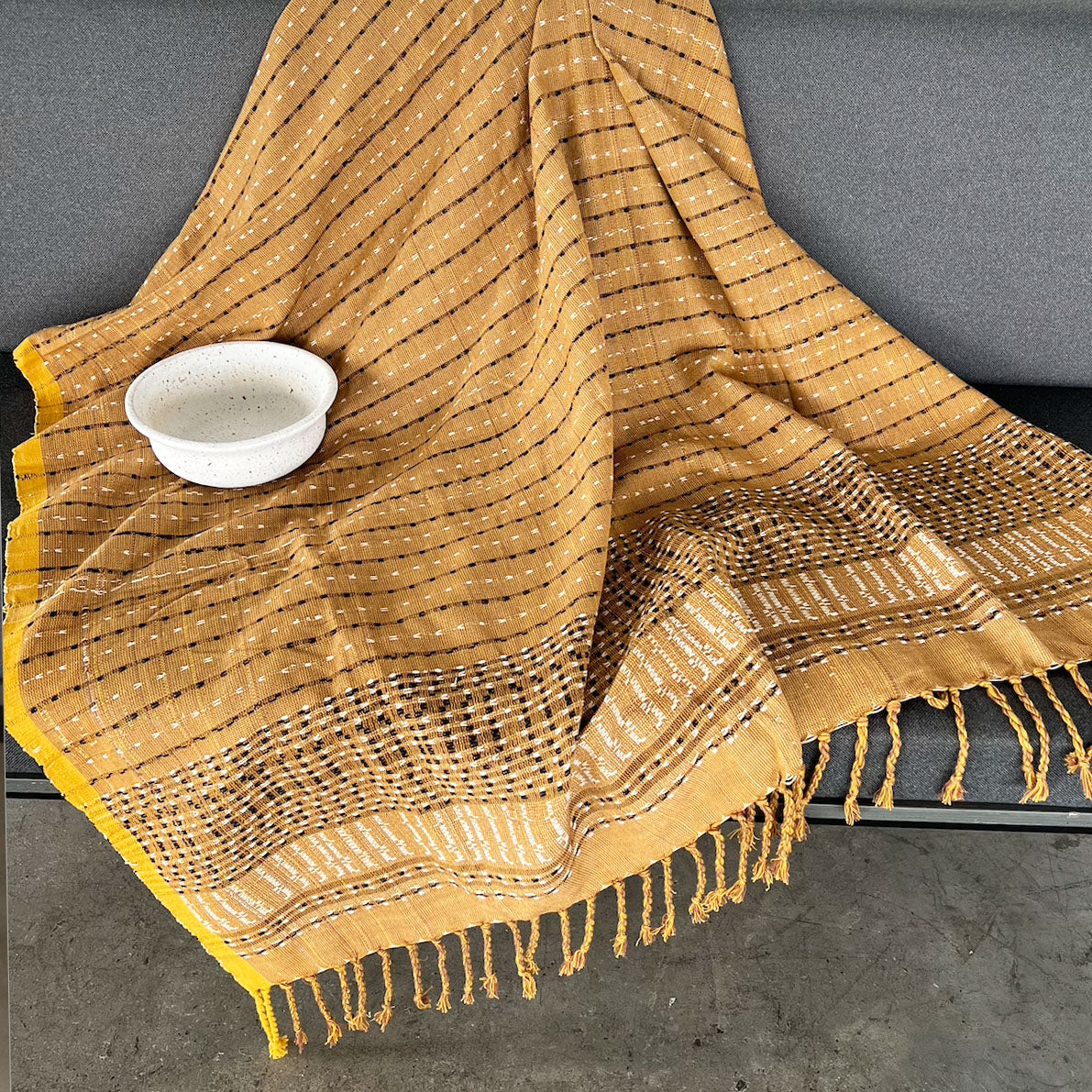 Handwoven Throw - Nude Grey Range 5