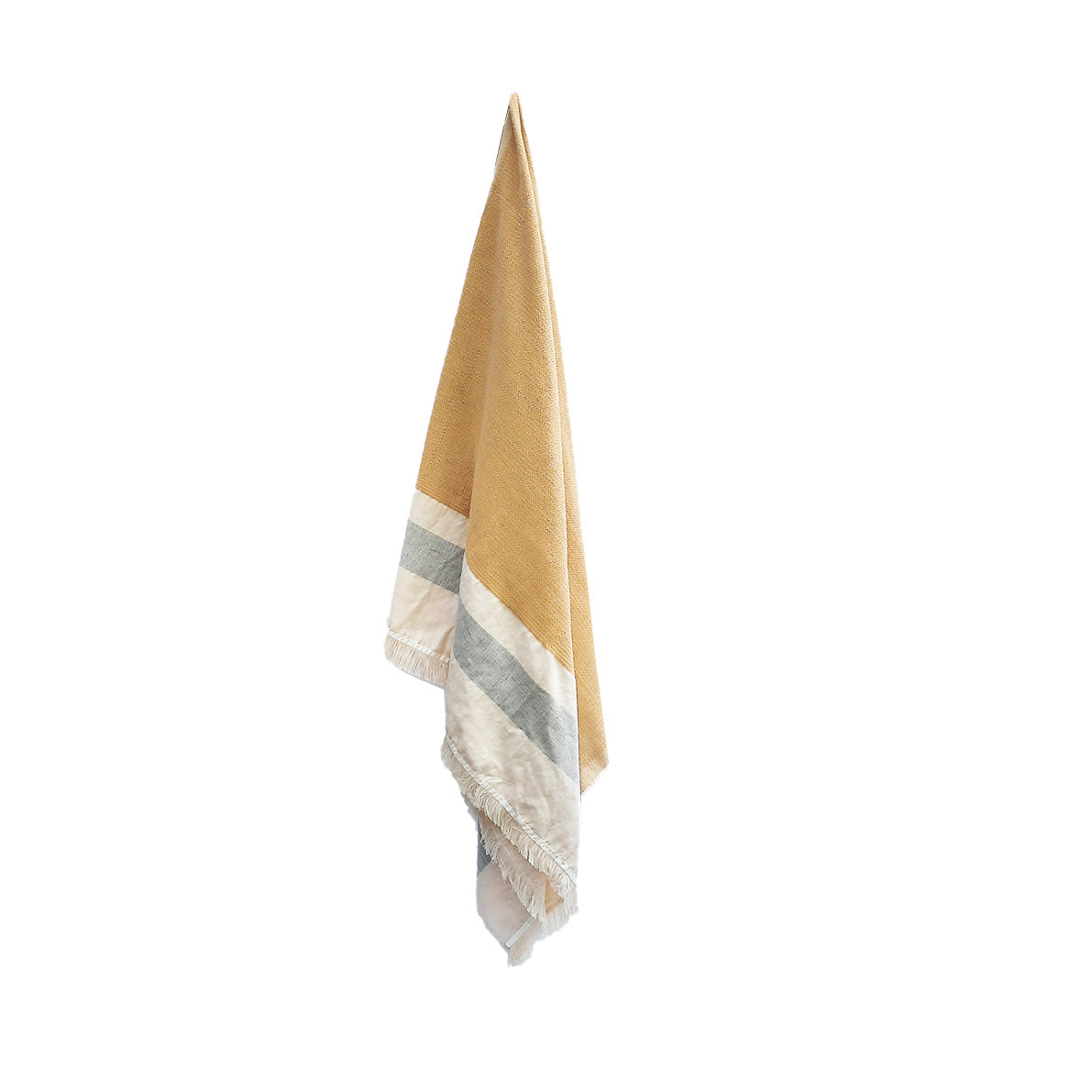 Handwoven Blue Border Lightweight Throw