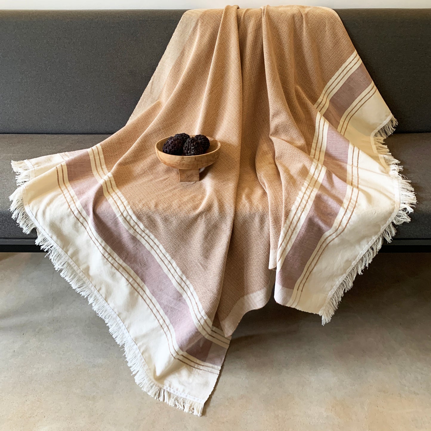 Handwoven Flake Light Weight Throws- Terra