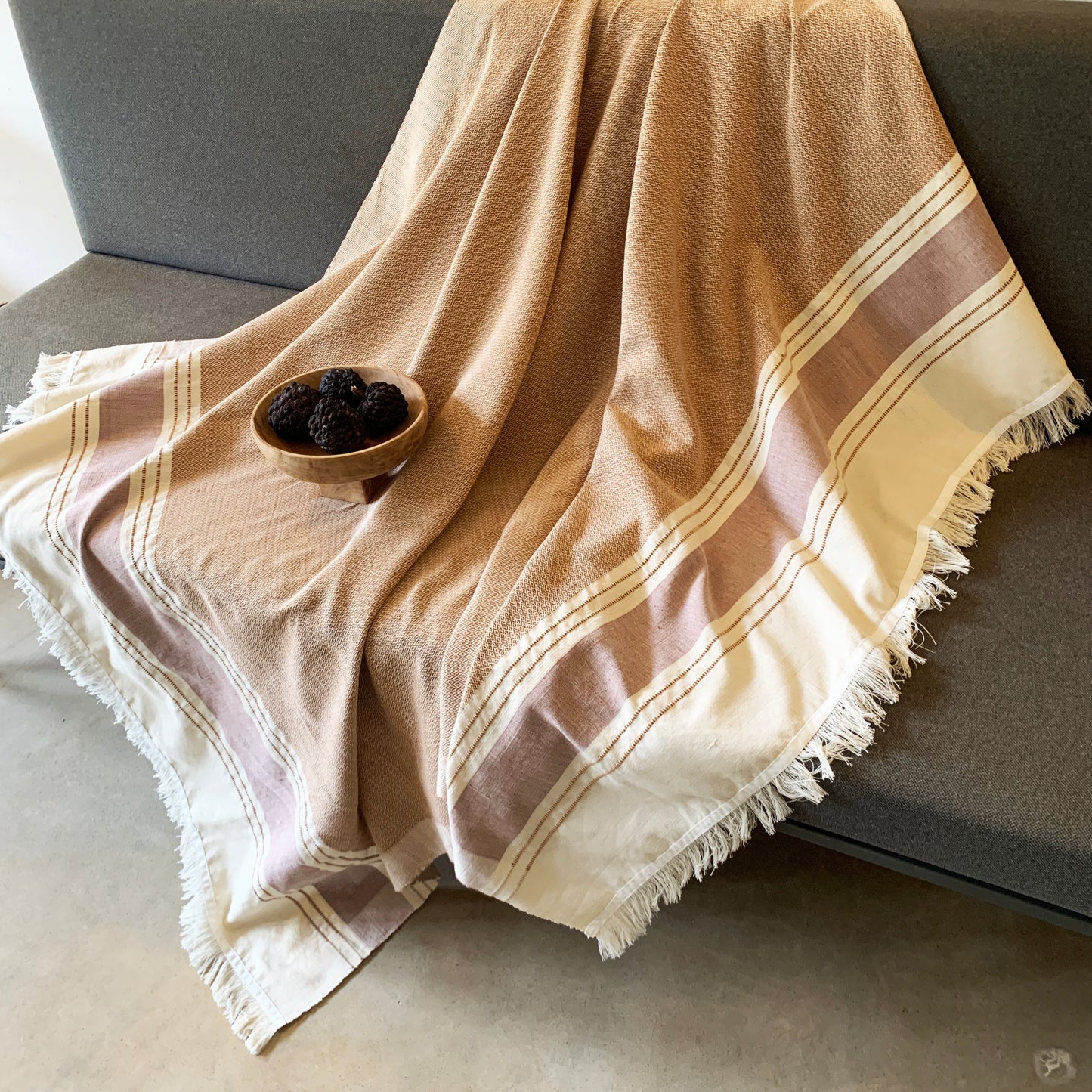 Handwoven Flake Light Weight Throws- Terra