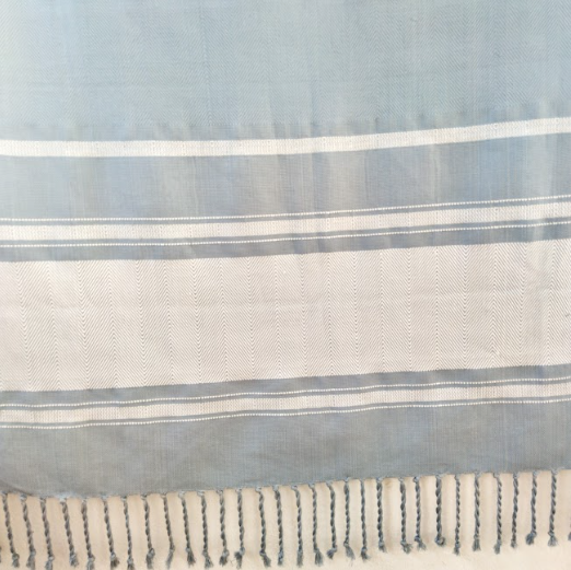 Handwoven Thiriwanakatiya Ahasa Throw - Ash & Ice Blue