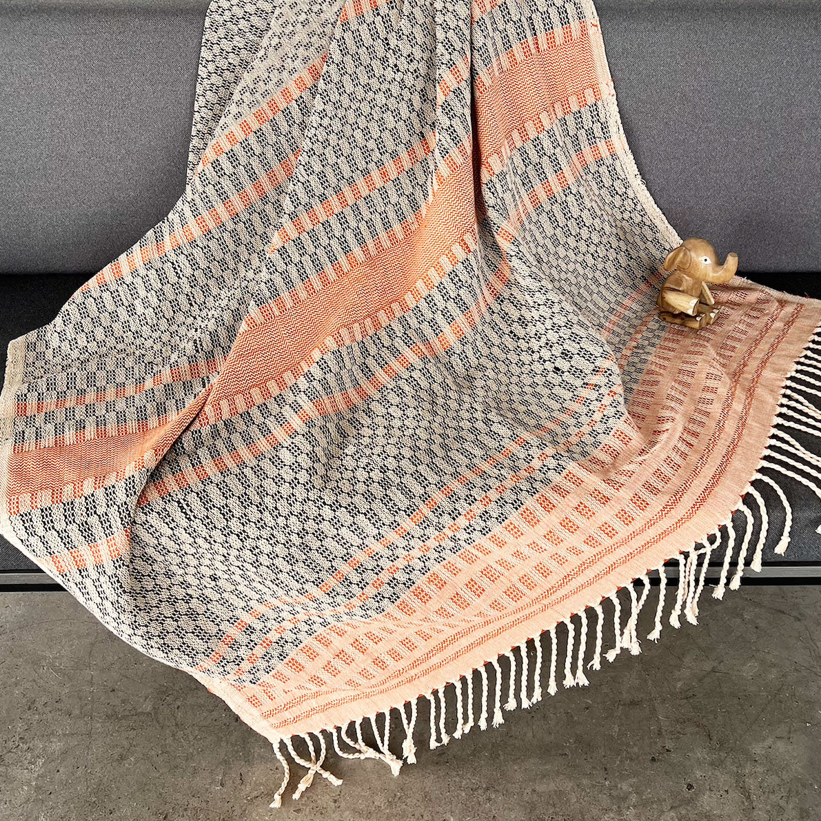 Handwoven Throw - Blue Orange Range 6