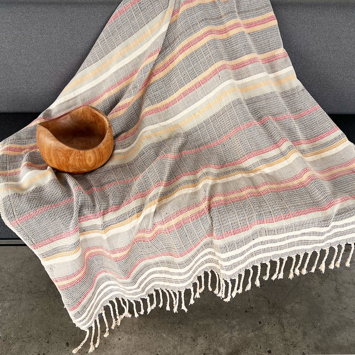 Handwoven Throw - Blue Orange Range 5