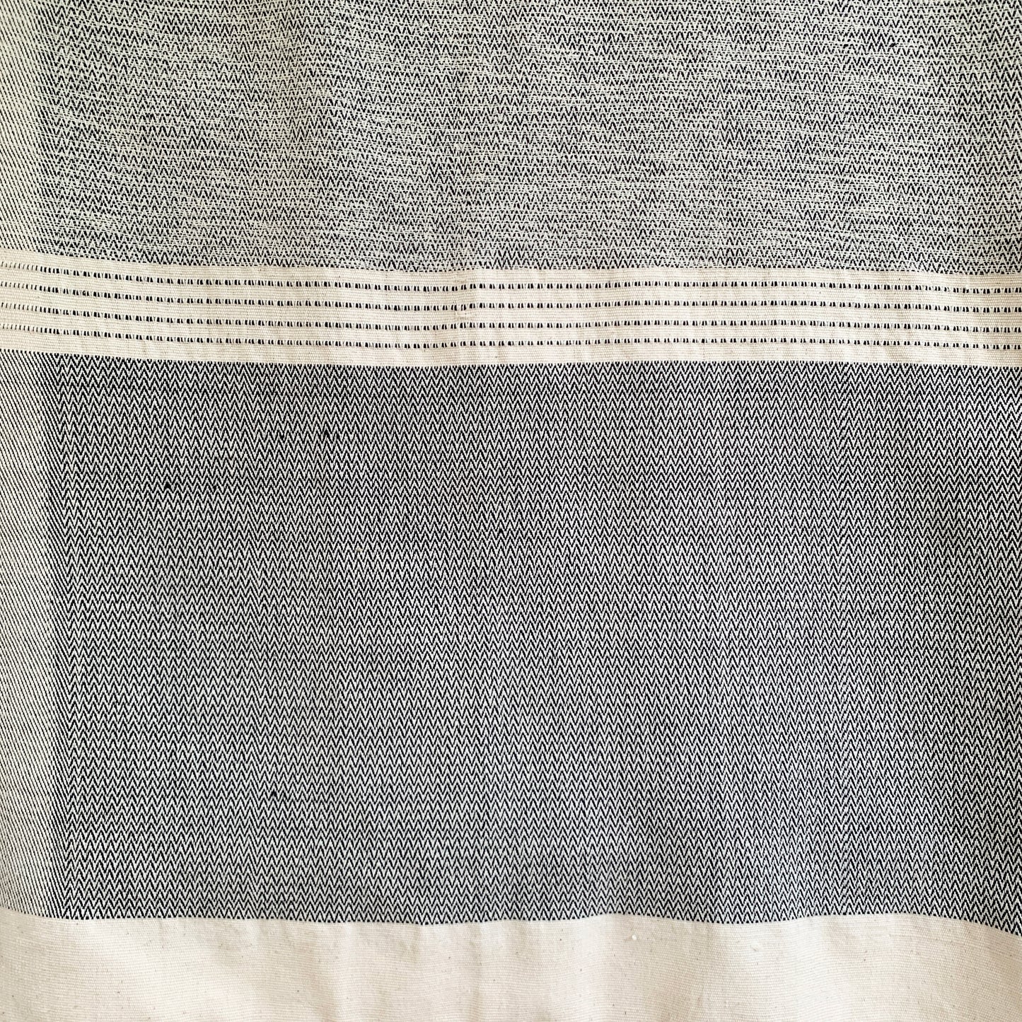 Handwoven Macadame Lightweight Throw - Raw and Black