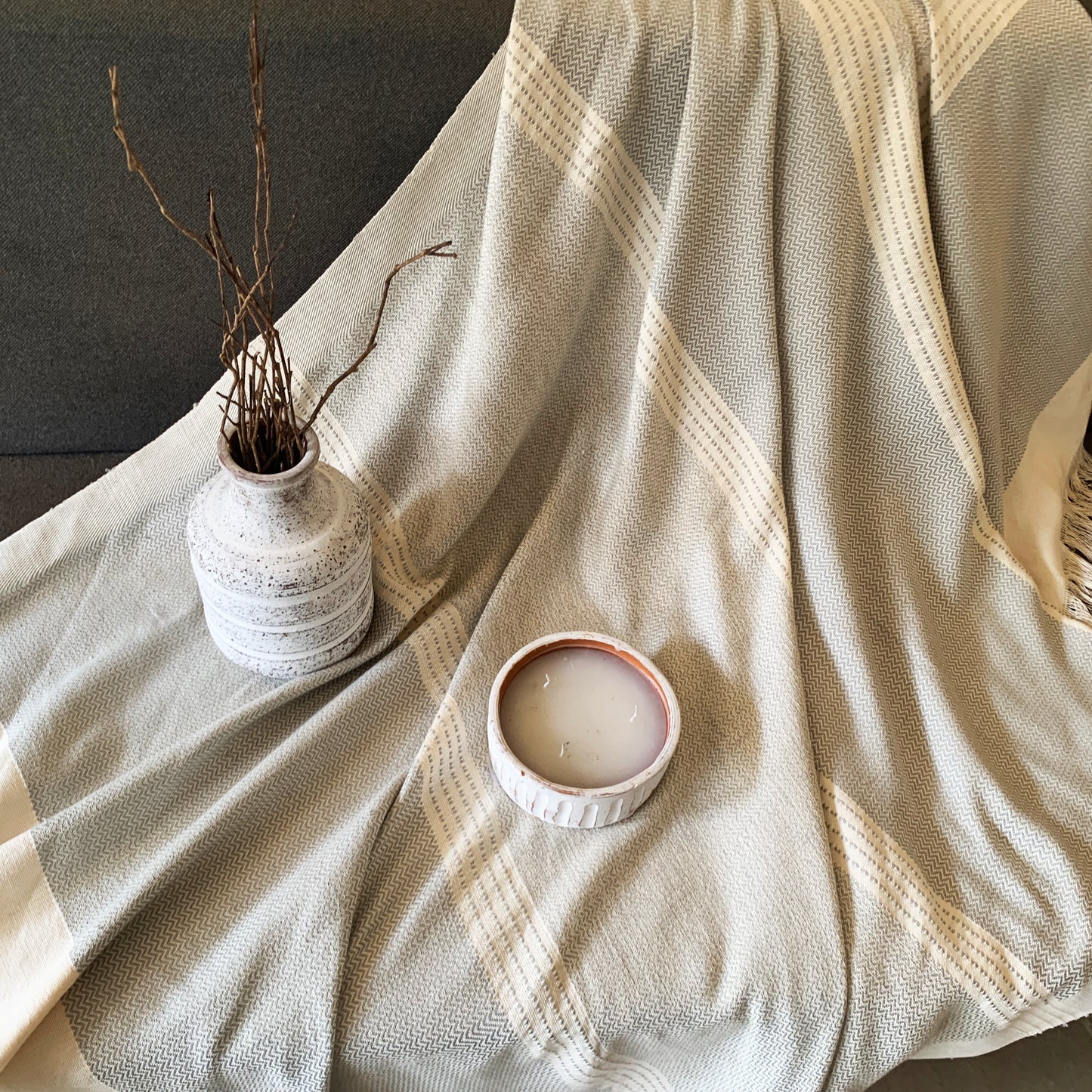 Handwoven Double Macadame Lightweight throw- Black