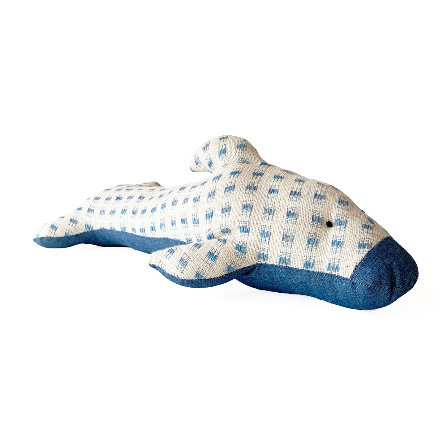 Handwoven Whale - light blue and denim blue