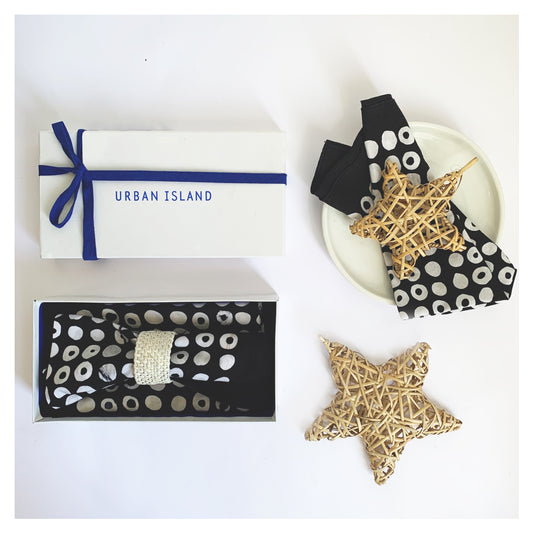 Batik Napkins and Napkin Rings Combination