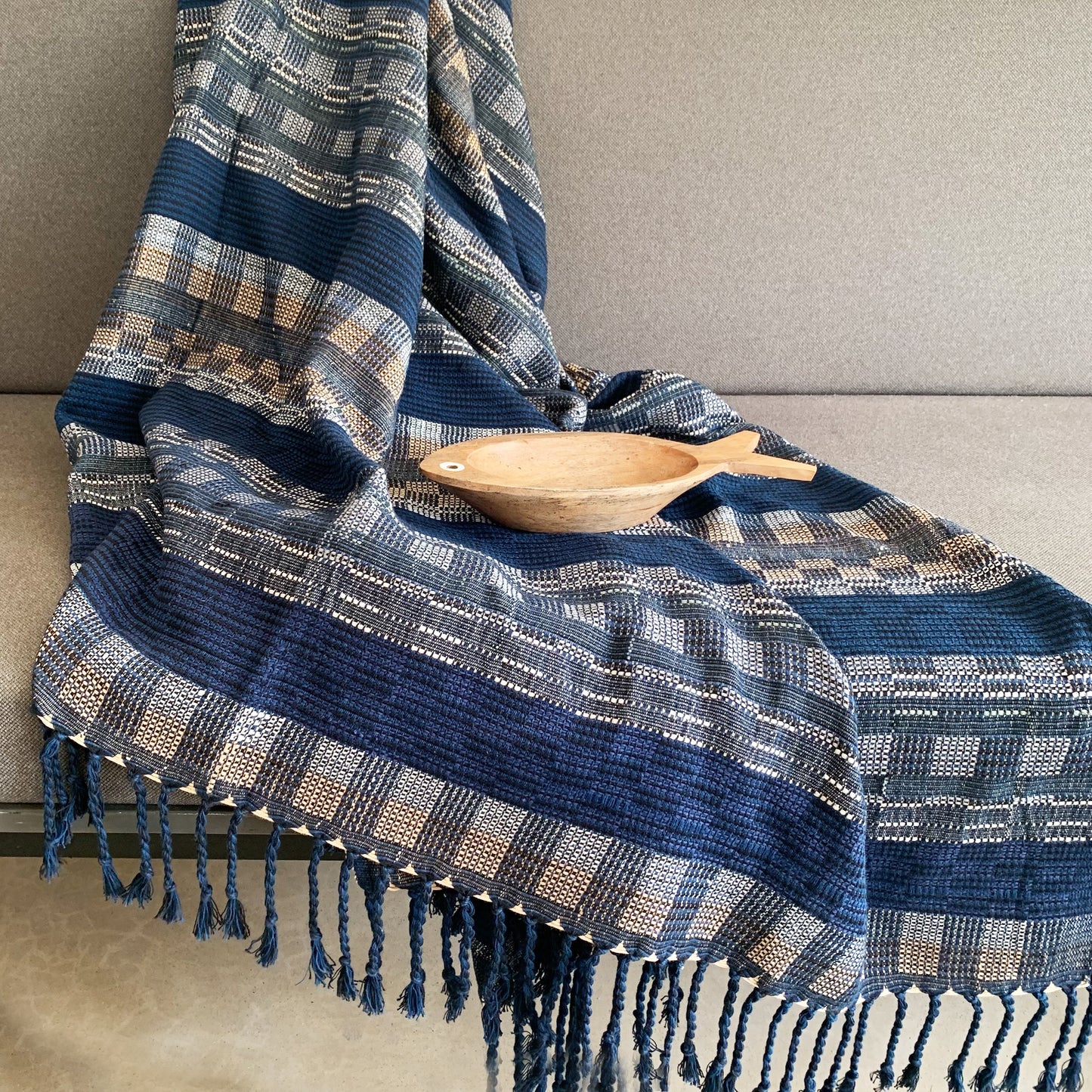 Handwoven Throw - Blue Range 15