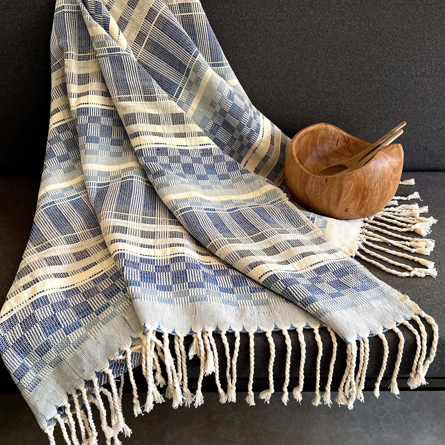 Handwoven Throw - Blue Range 11