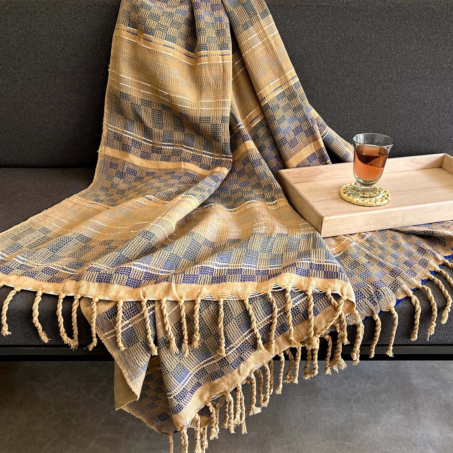 Handwoven Throw Blue Range 13