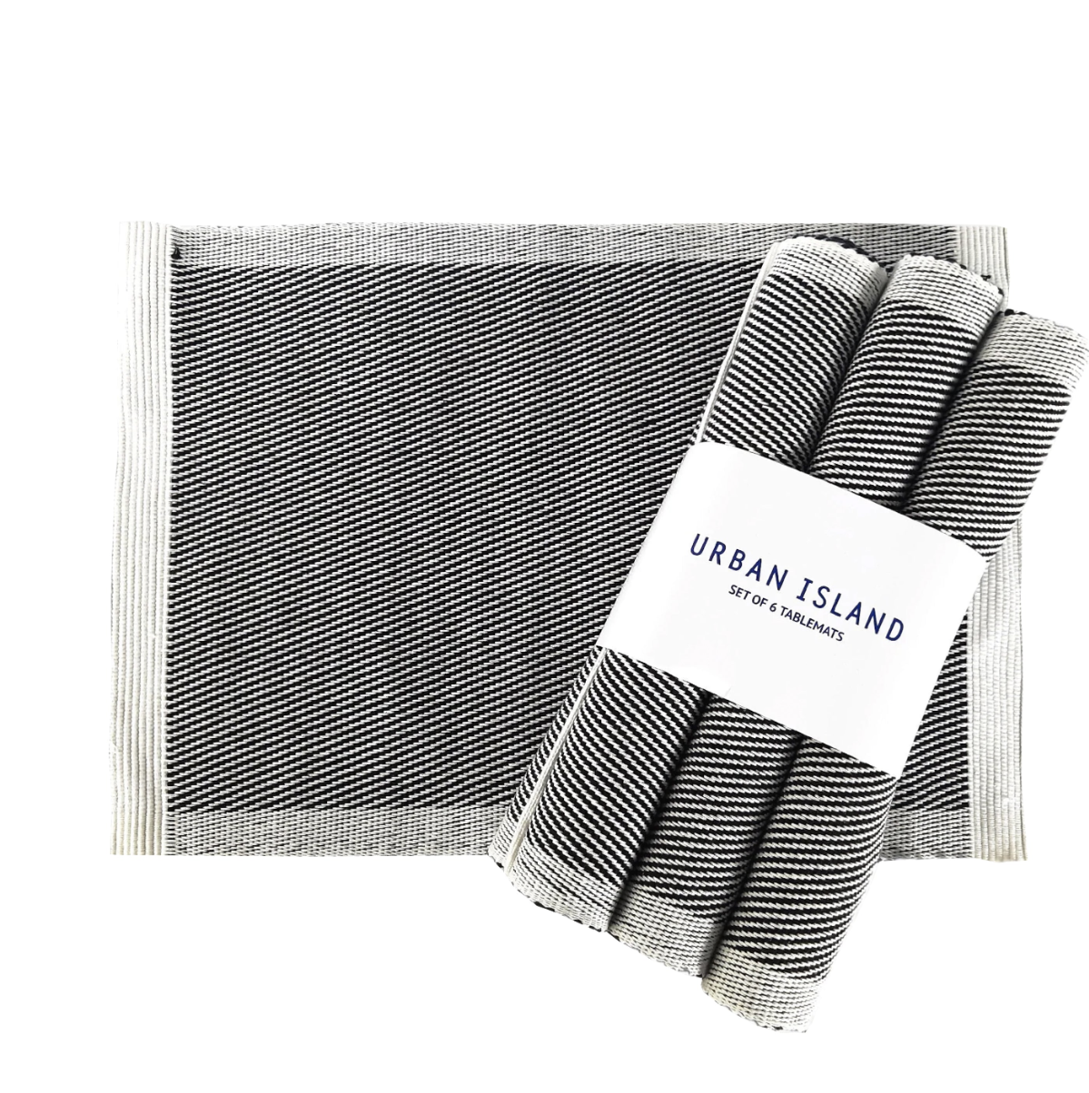Dublin Single Placemat - Raw with Black