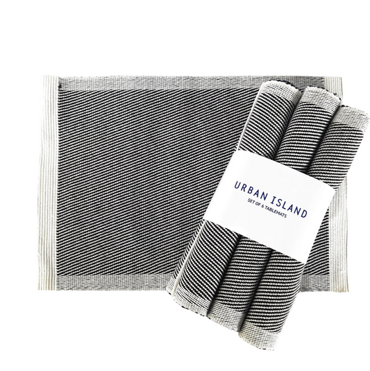 Dublin Single Placemat - Raw with Black