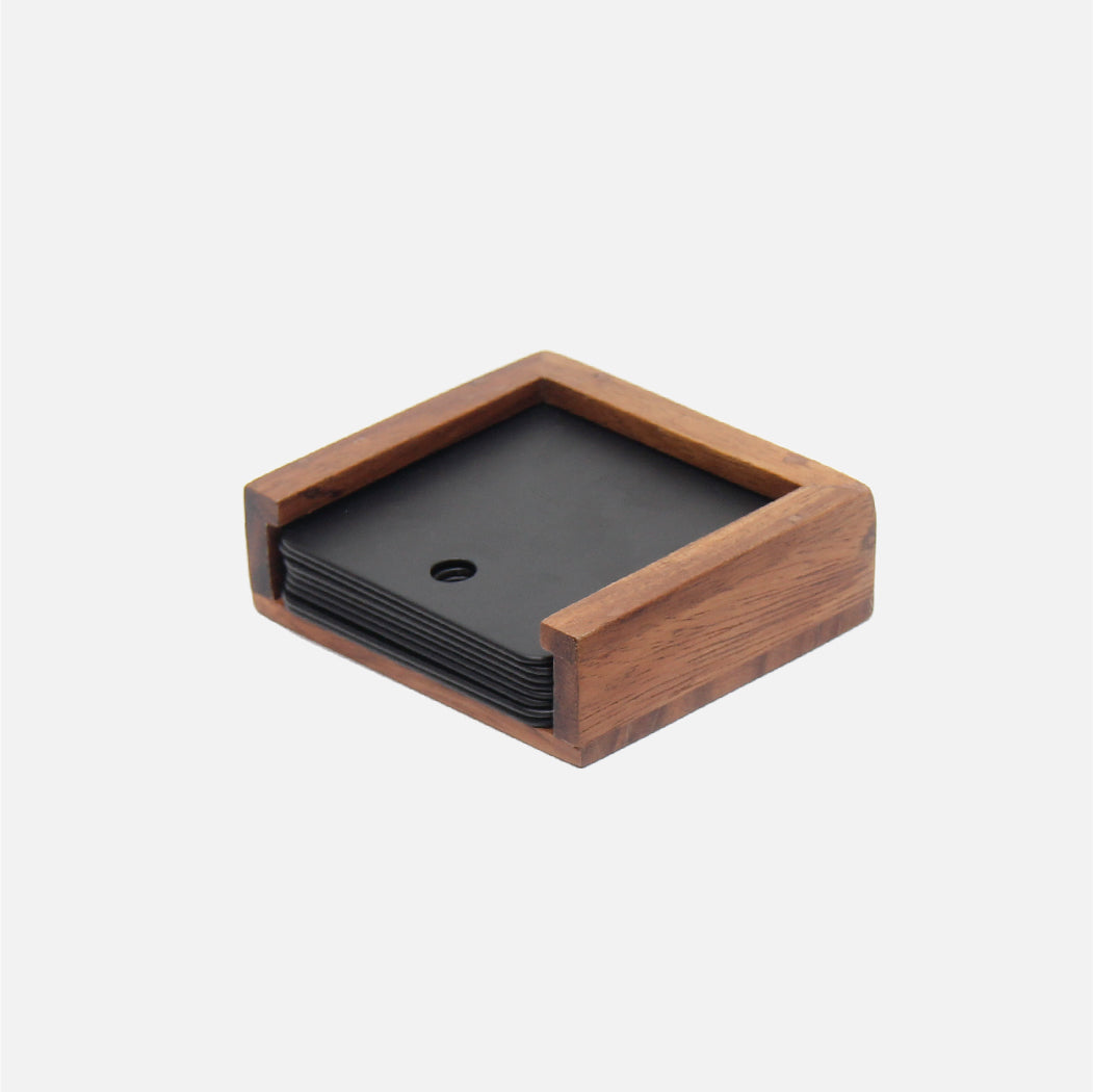 Mina Coasters Wood/Black