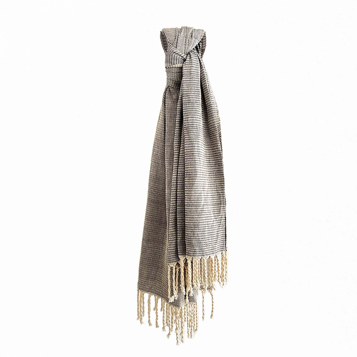 Handwoven Plain Waffle Black Handloom Throw