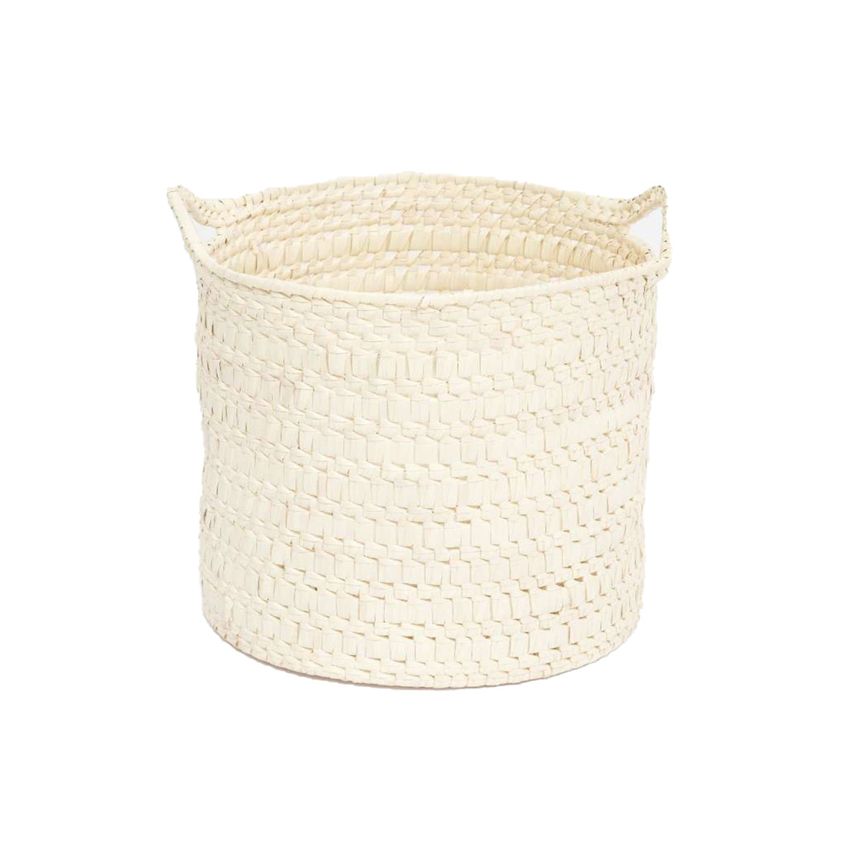 Handcrafted Palmyrah Basket with Handle - Natural