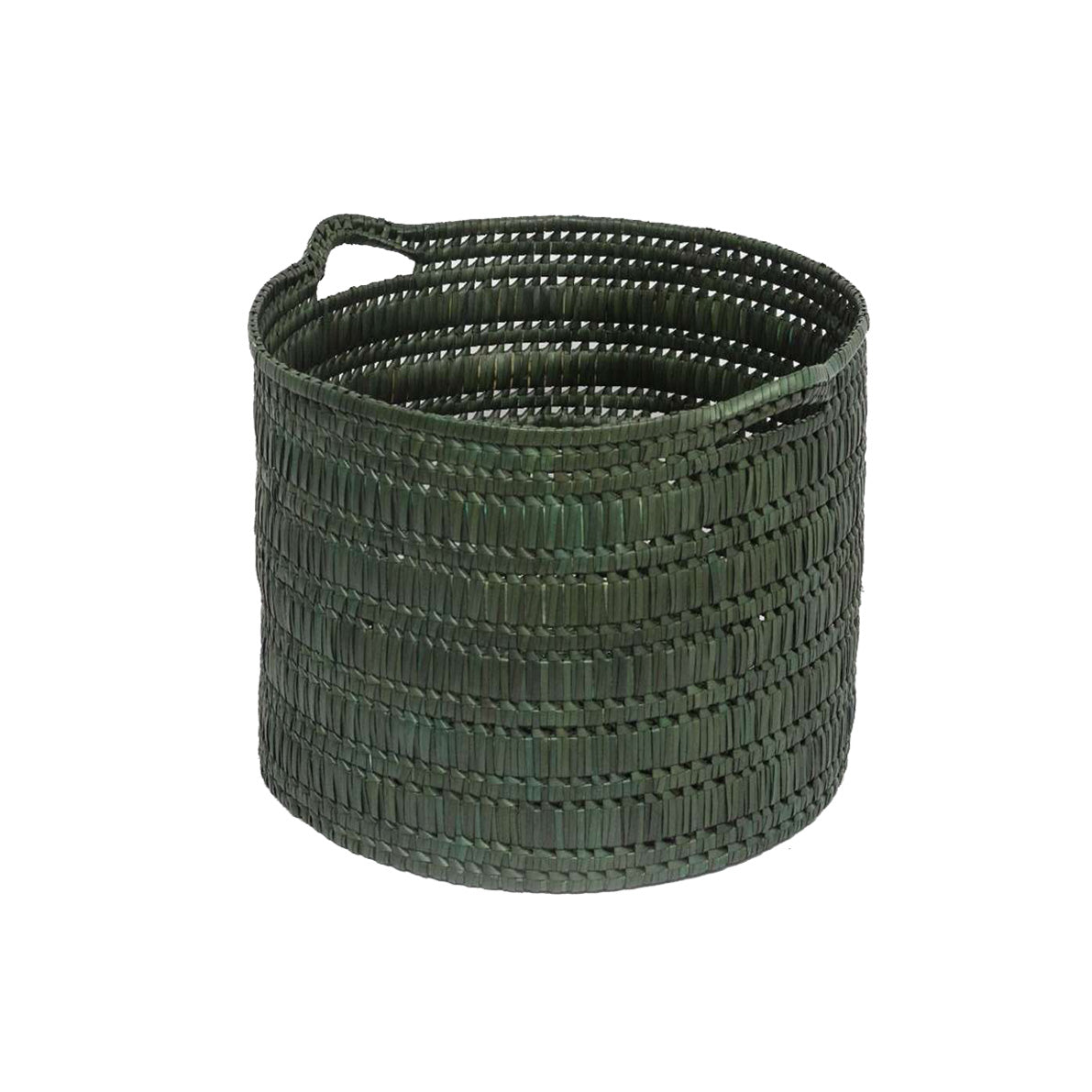 Handcrafted Palmyrah Basket with Handle - Khakhi