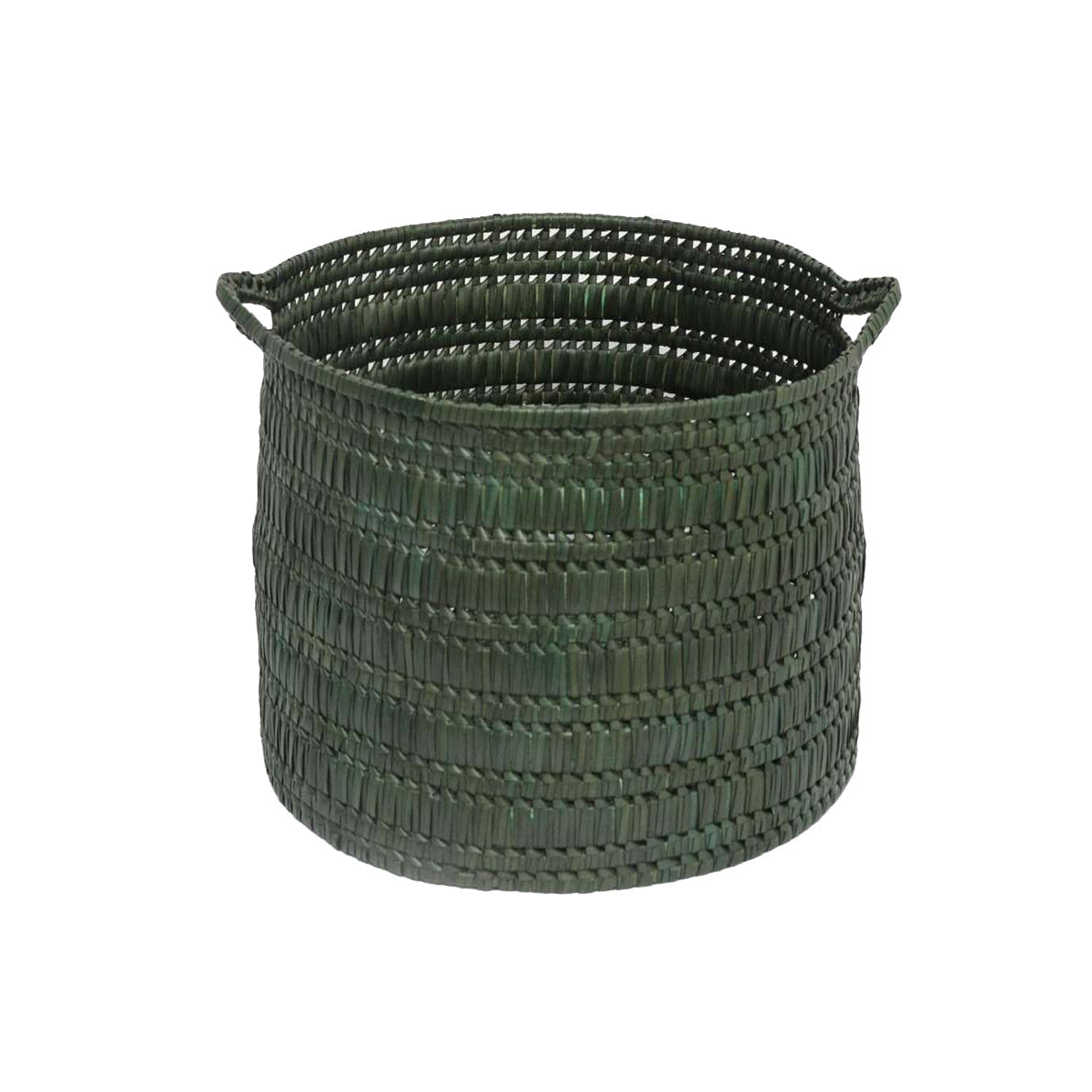 Handcrafted Palmyrah Basket with Handle - Khakhi
