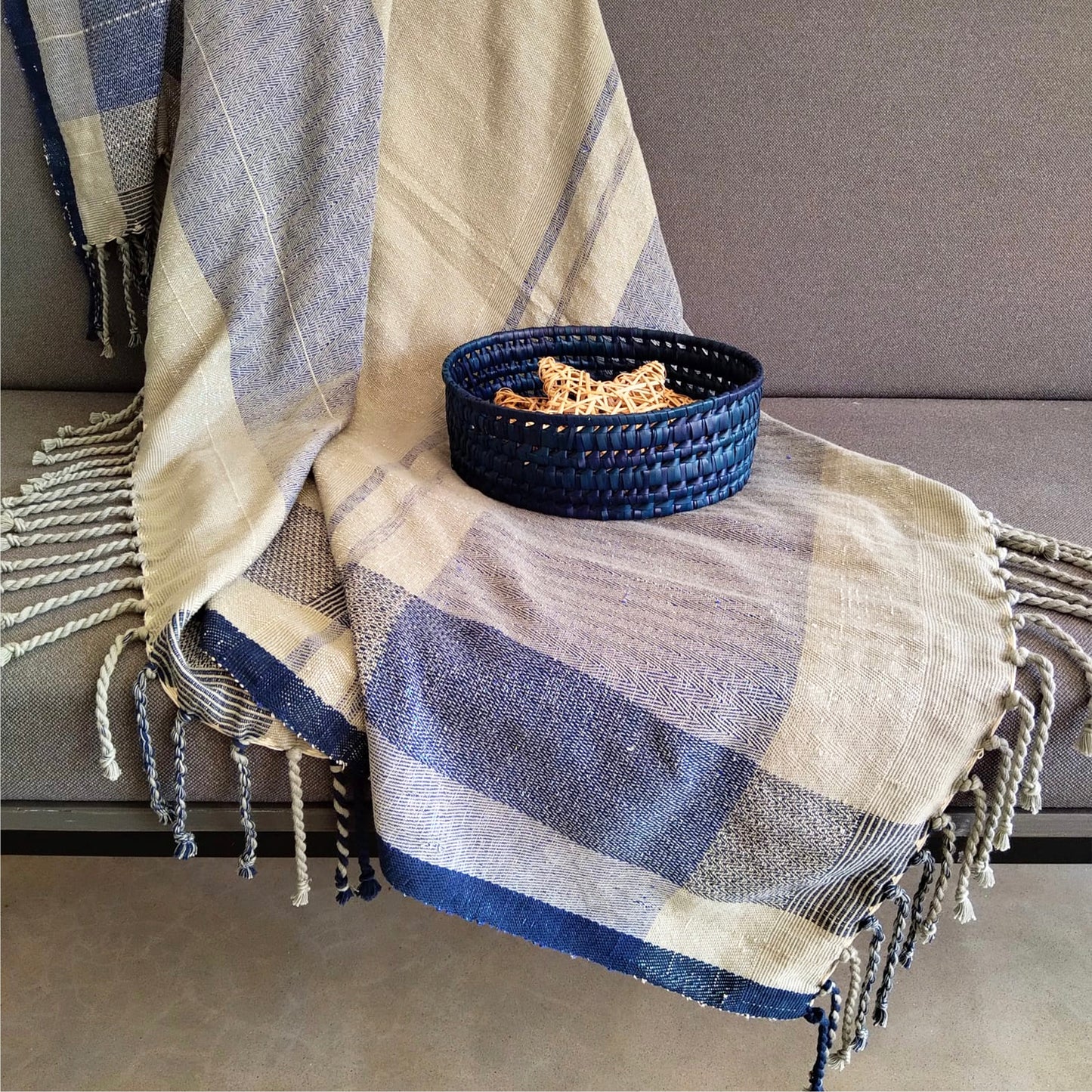 Handwoven Throw - Blue Range 10