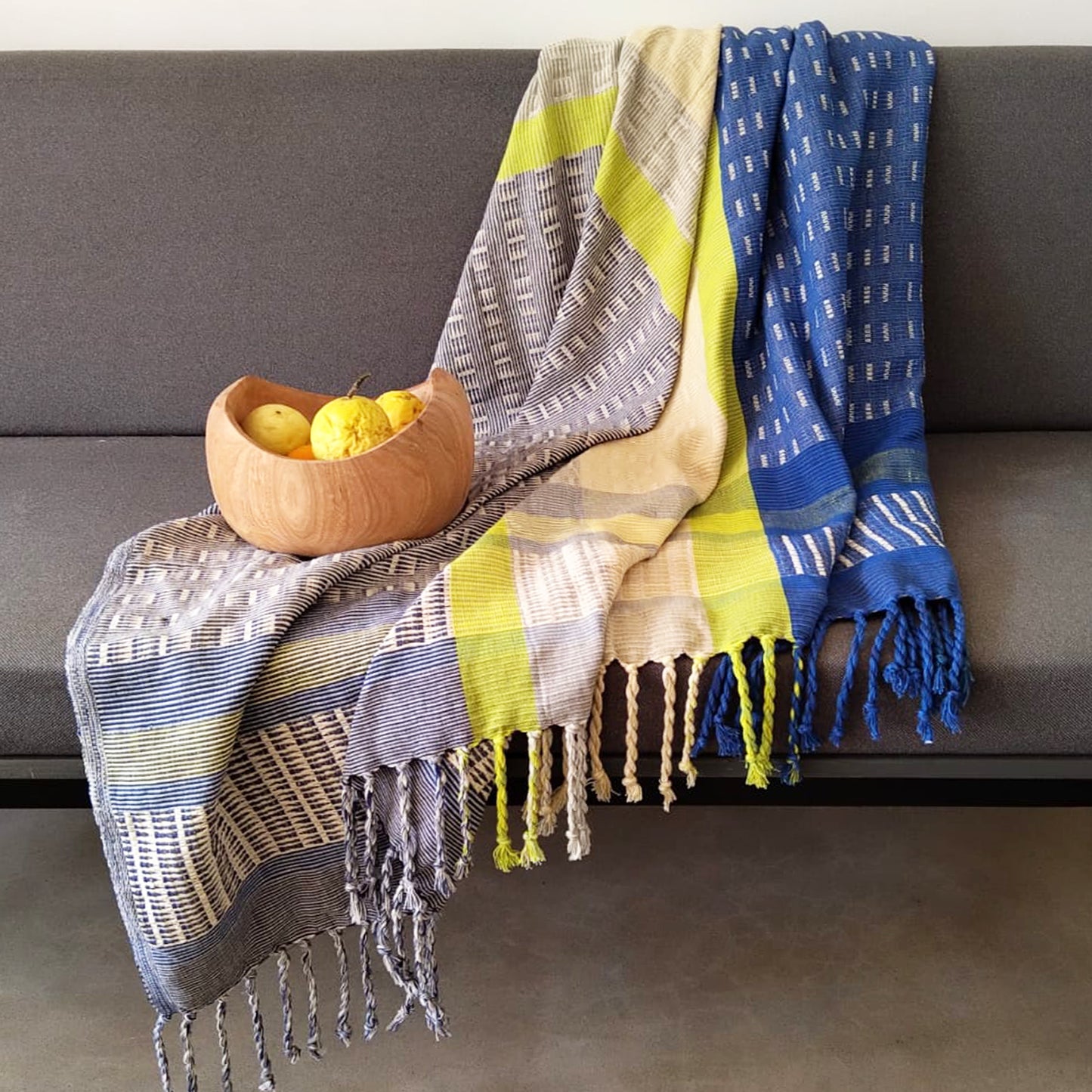 Handwoven Throw - Blue Range 1