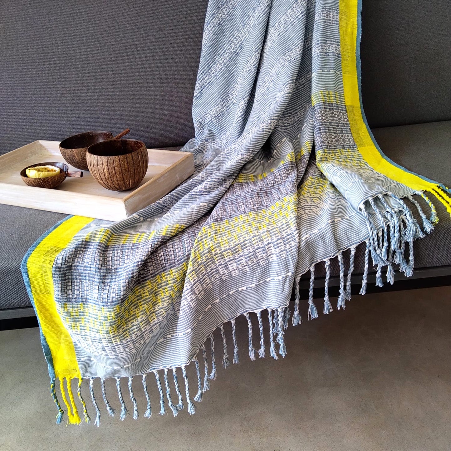 Handwoven Throw - Blue Range 8