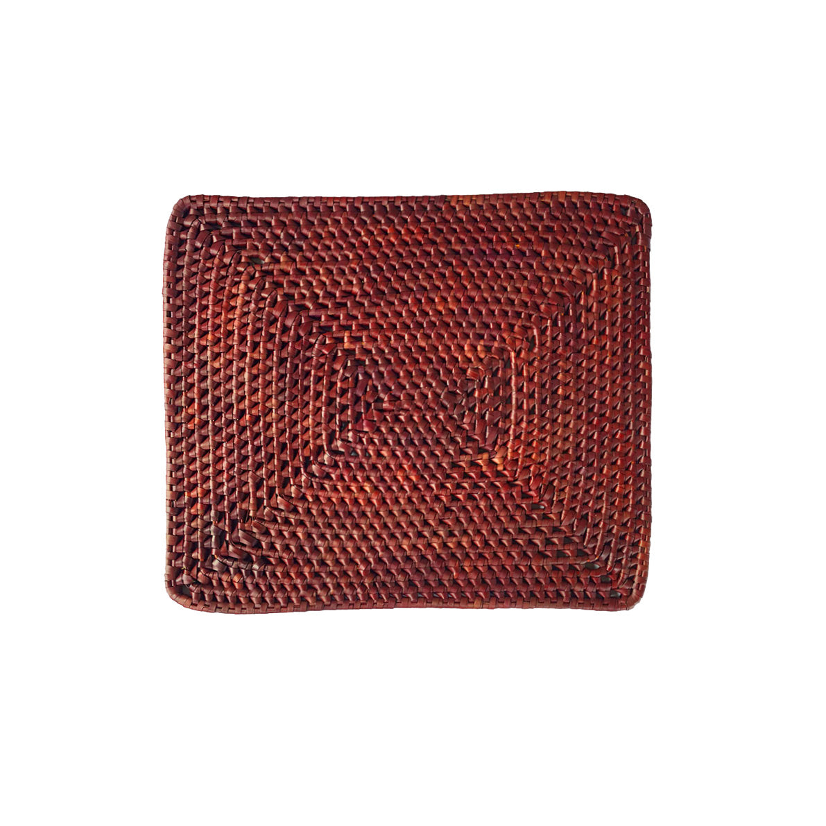 Handcrafted Palmyrah Rectangular Placemat - Rust
