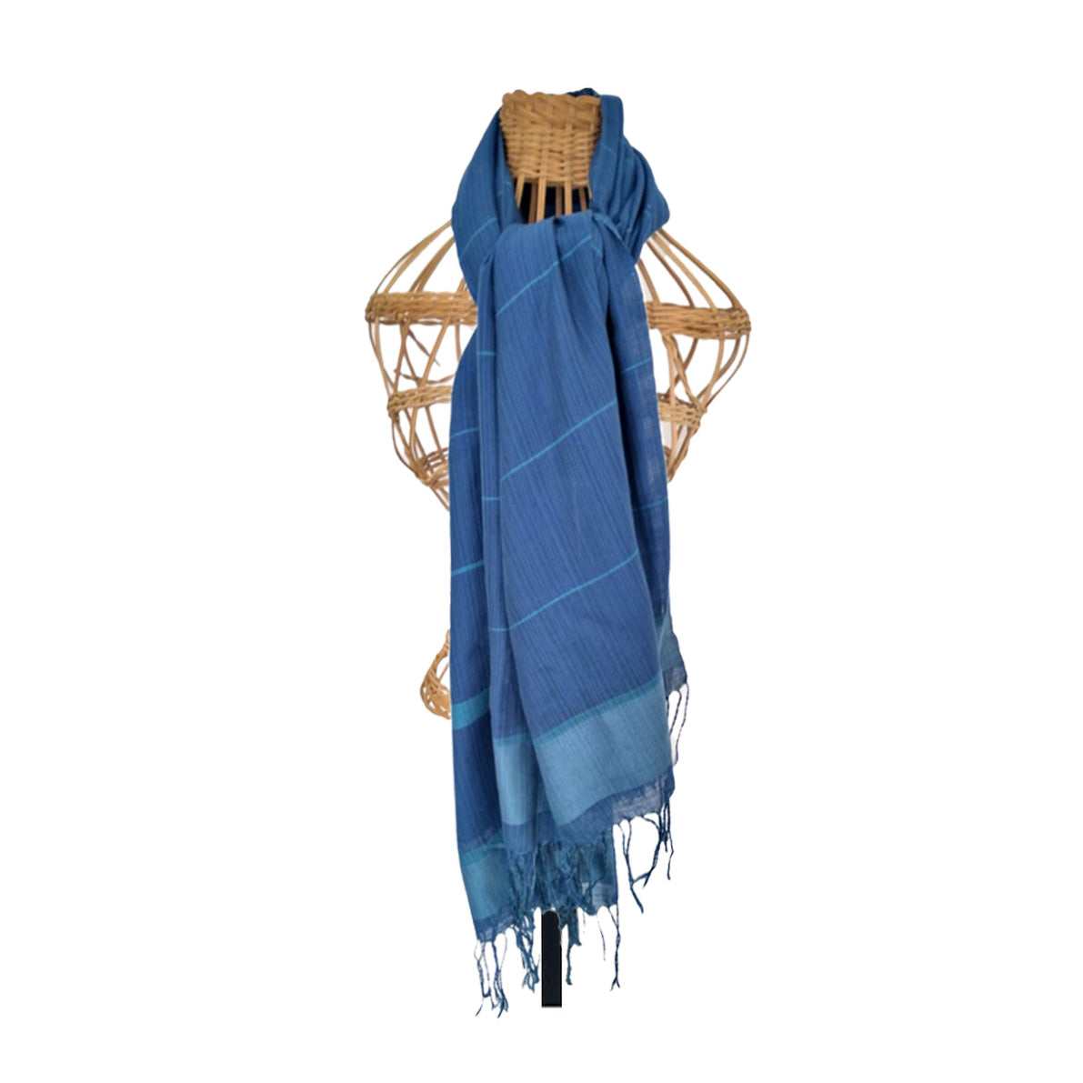 Handwoven Scarf Blue Denim