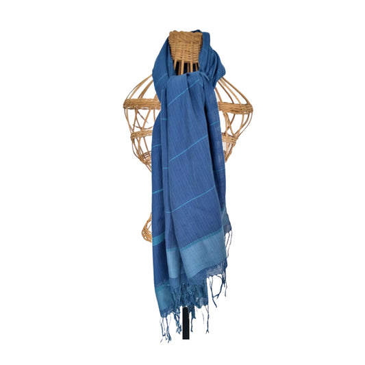 Handwoven Scarf  Blue Denim