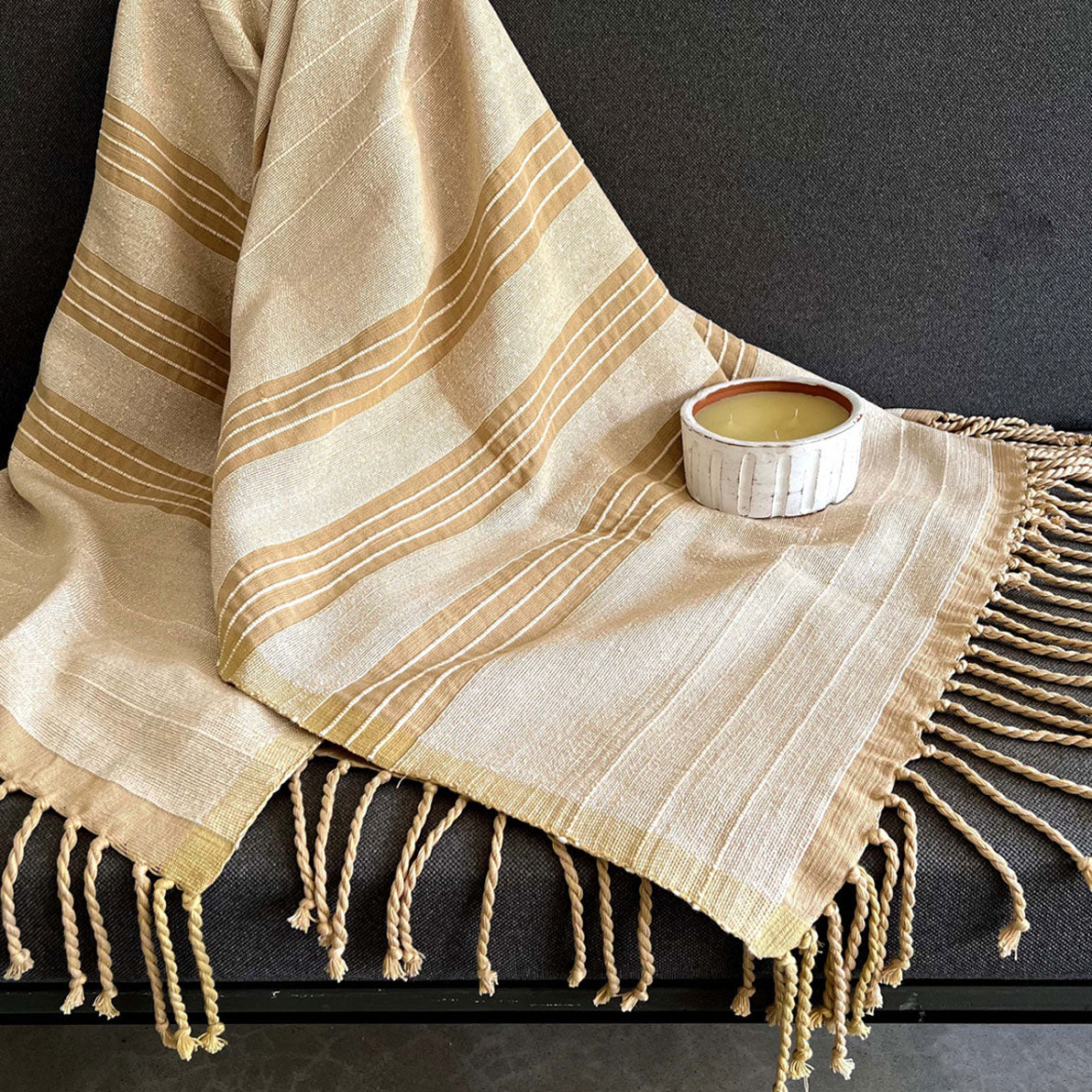 Handwoven Throw - Nude Grey Range 4