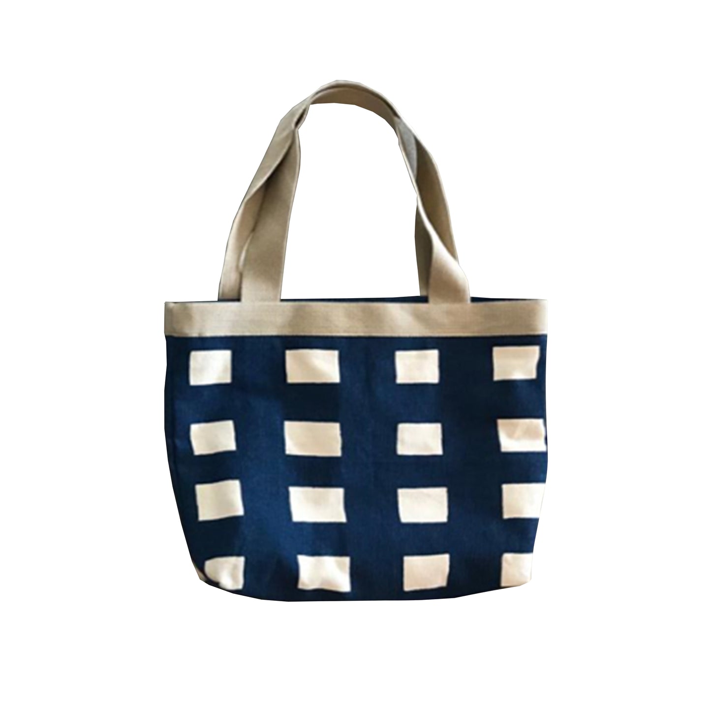Check Print Bag - Navy (M)