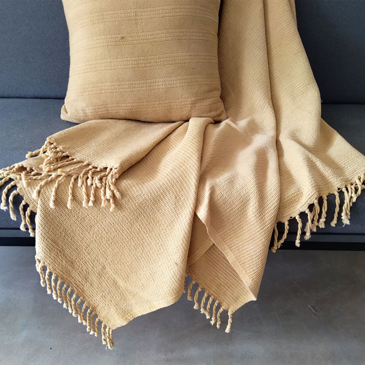 Handwoven Natural Dye Throw - Onion Skins