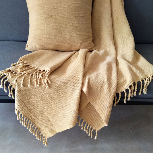Handwoven Natural Dye Throw - Onion Skins